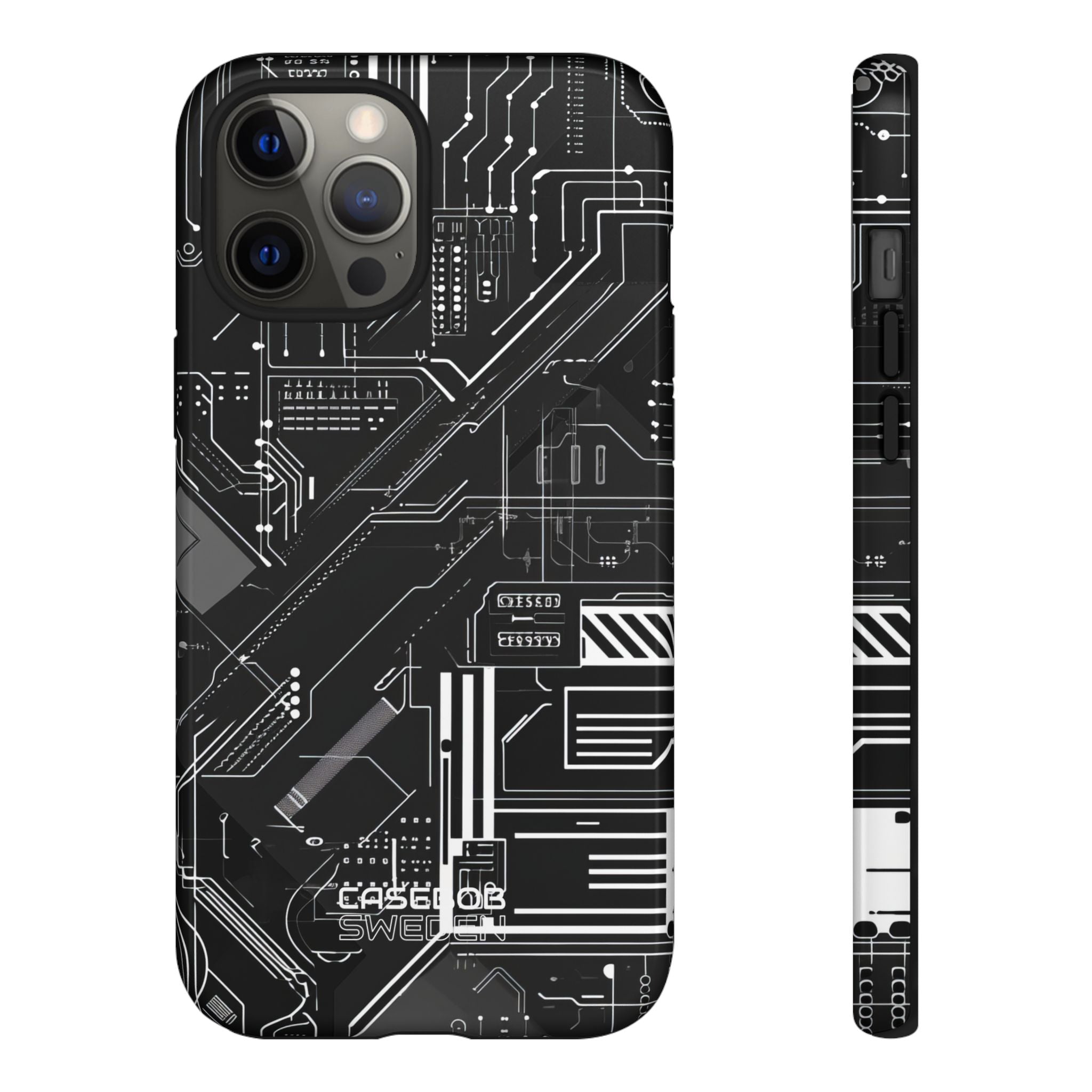 Futuristic Circuit Grid iPhone 12 - Tough