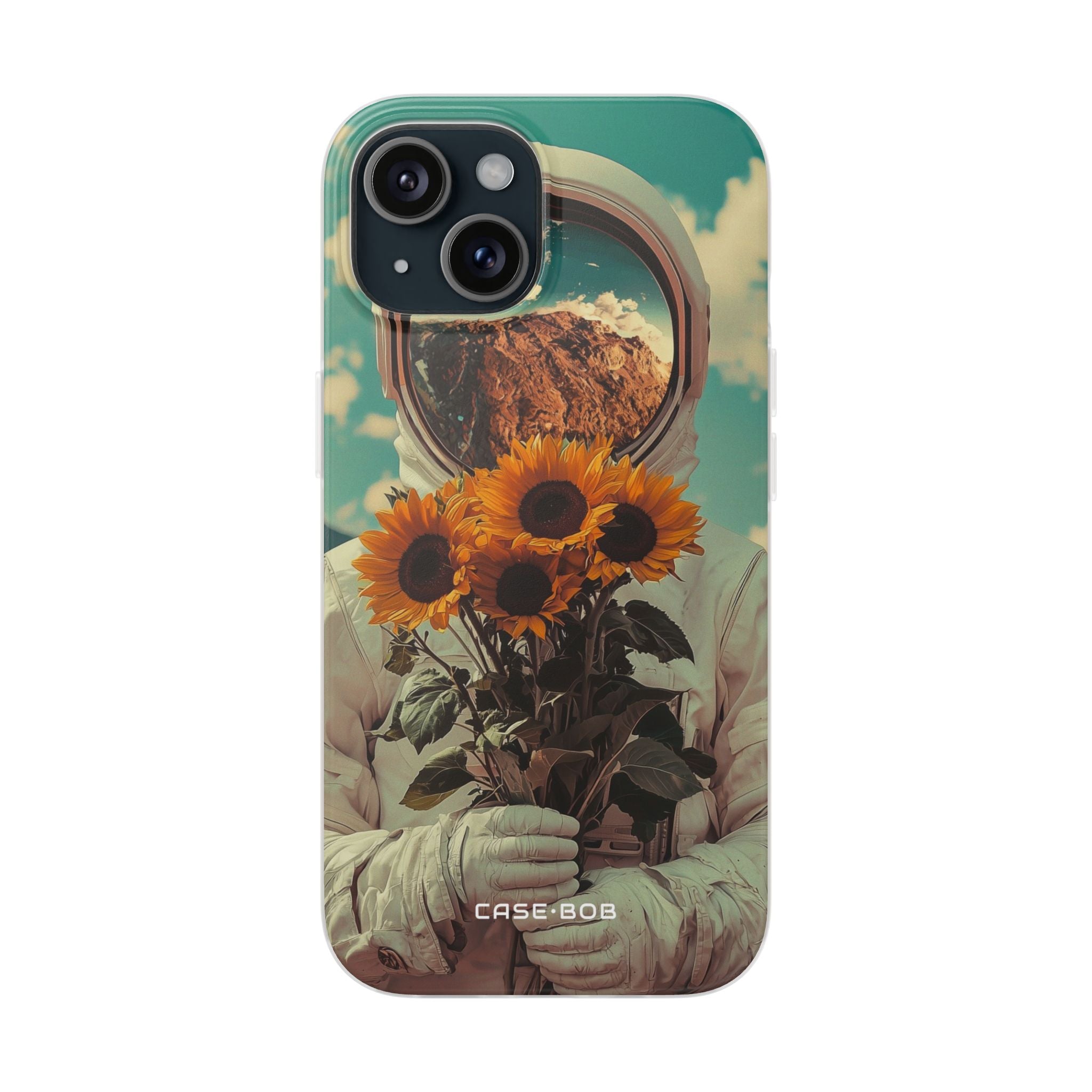 Sunflower Astronaut iPhone 15 Case - Soft