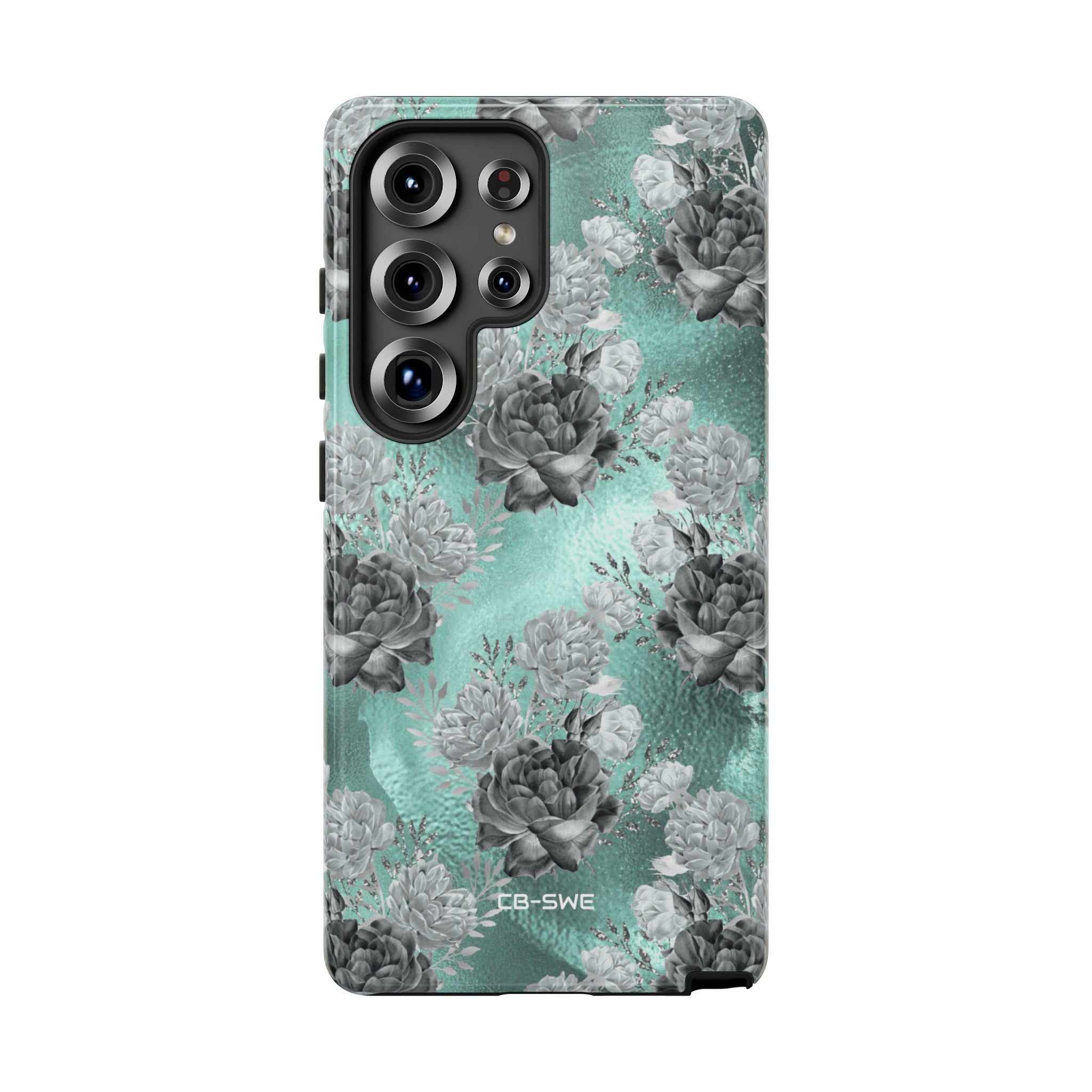 Teal Floral Elegance - Samsung Case