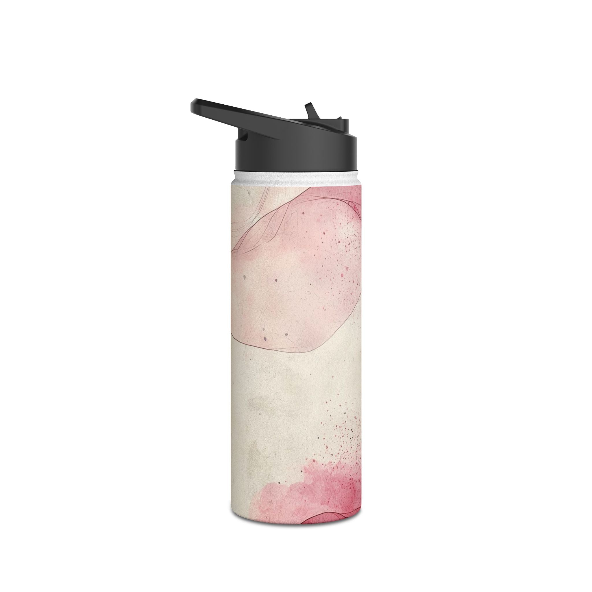 Crimson Ribbon Waves - Stainless Steel Water Bottle
