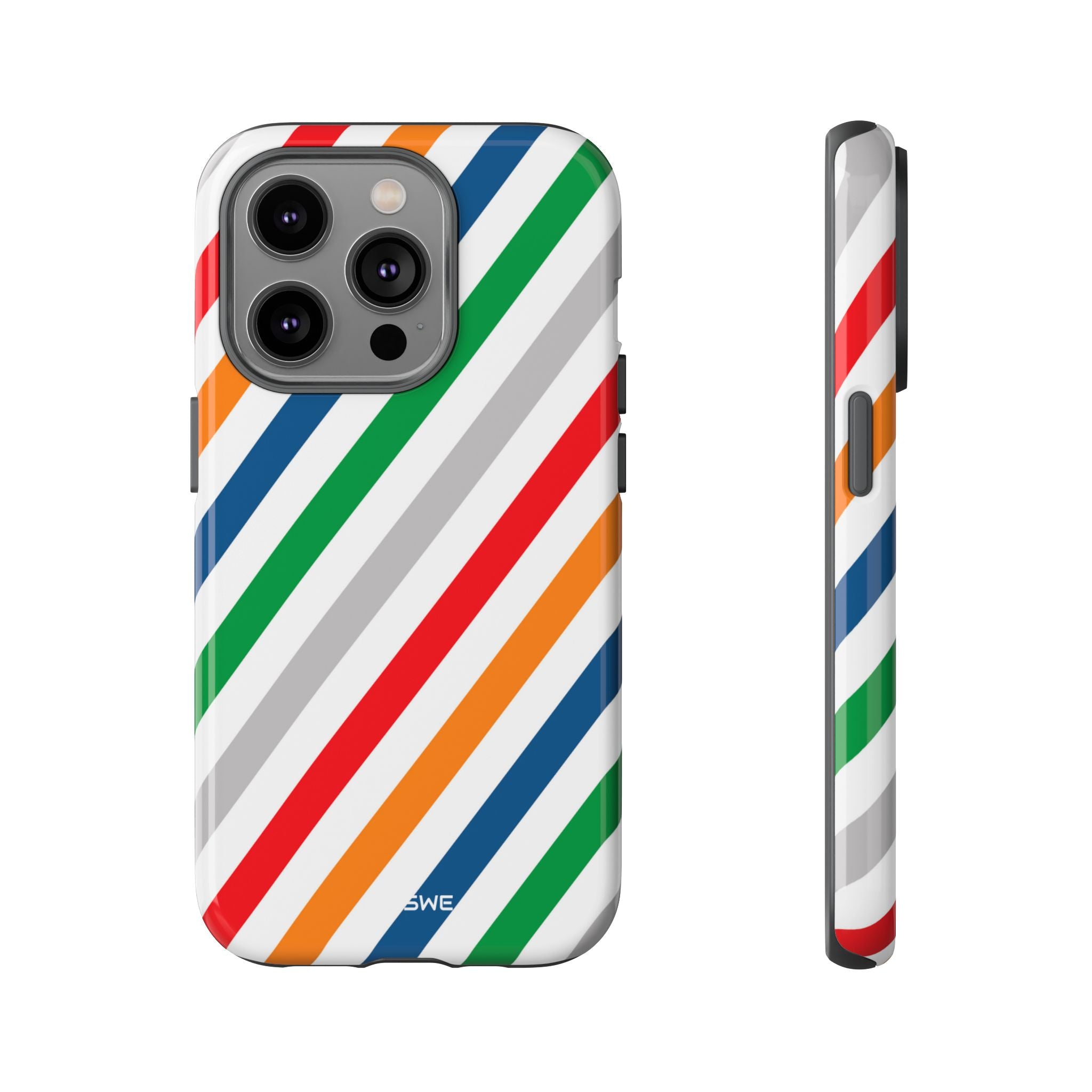 Vibrant Geometric Stripes - iPhone Case