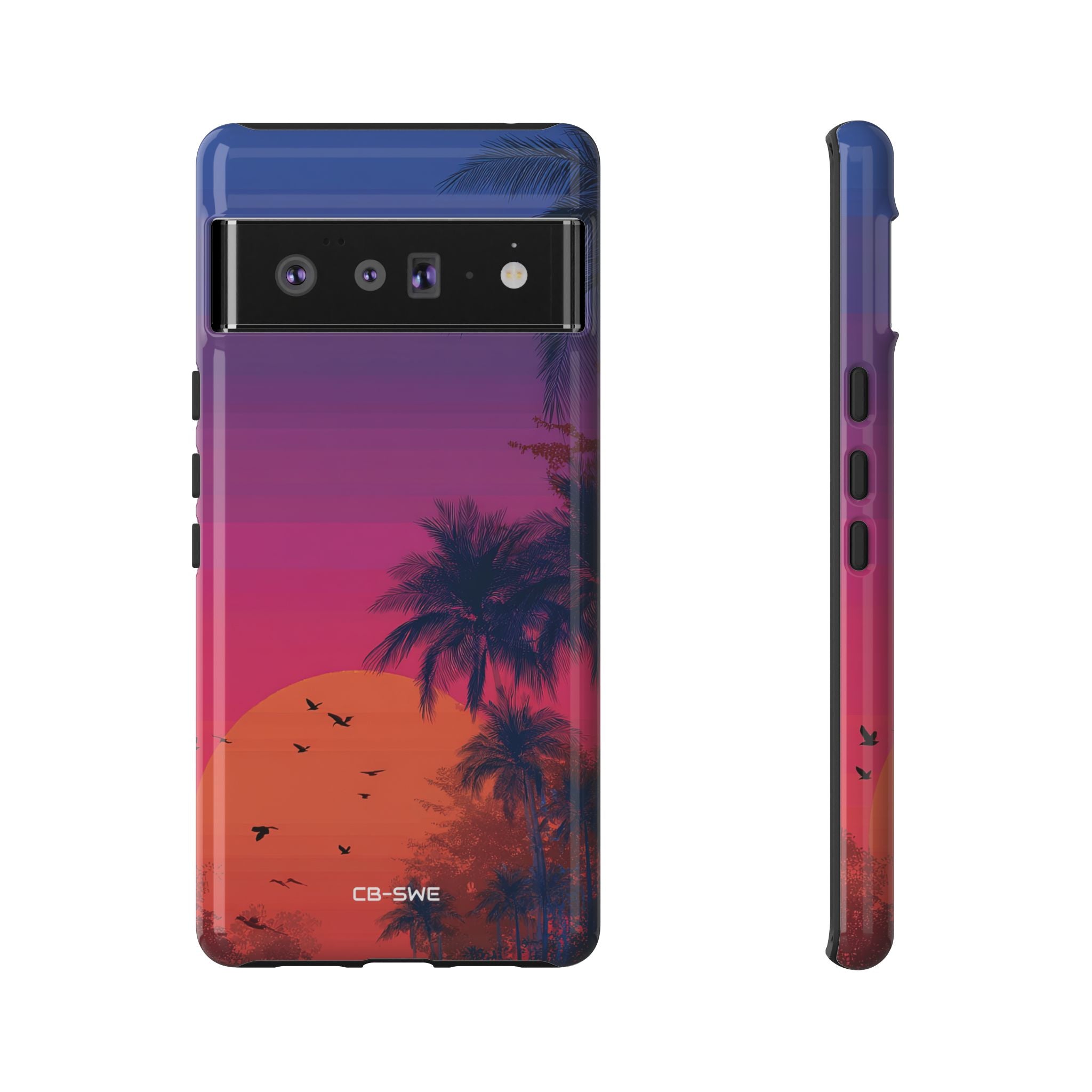 Tropical Sunset Silhouettes - Google Pixel Case
