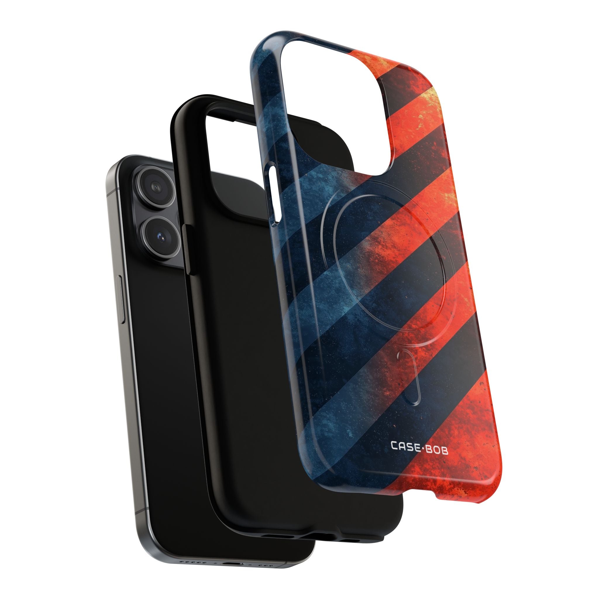 Diagonal Stripes Blaze iPhone 15 Pro Case - Tough+