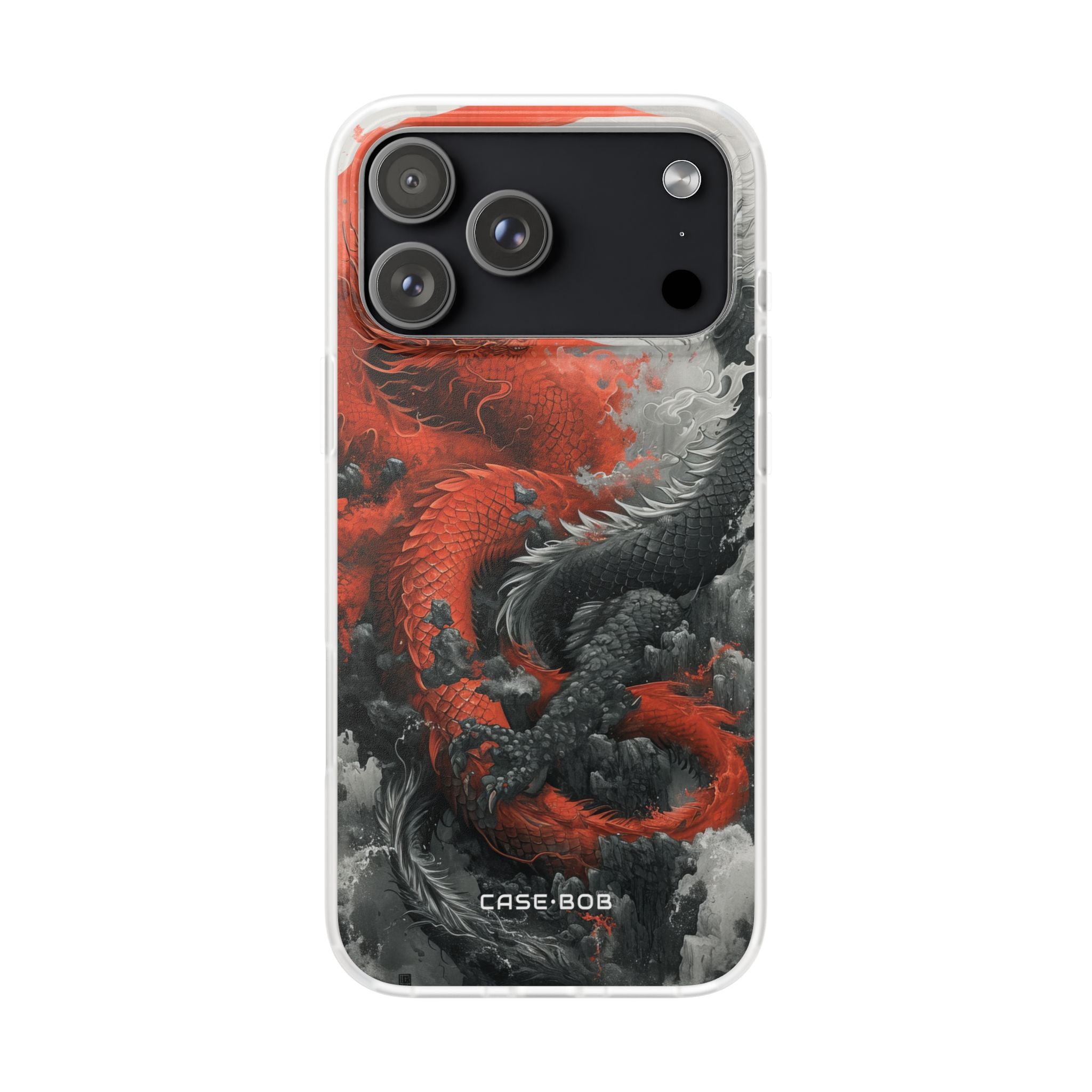 Twin Dragons Crimson iPhone 17 Pro MaxCase - Soft