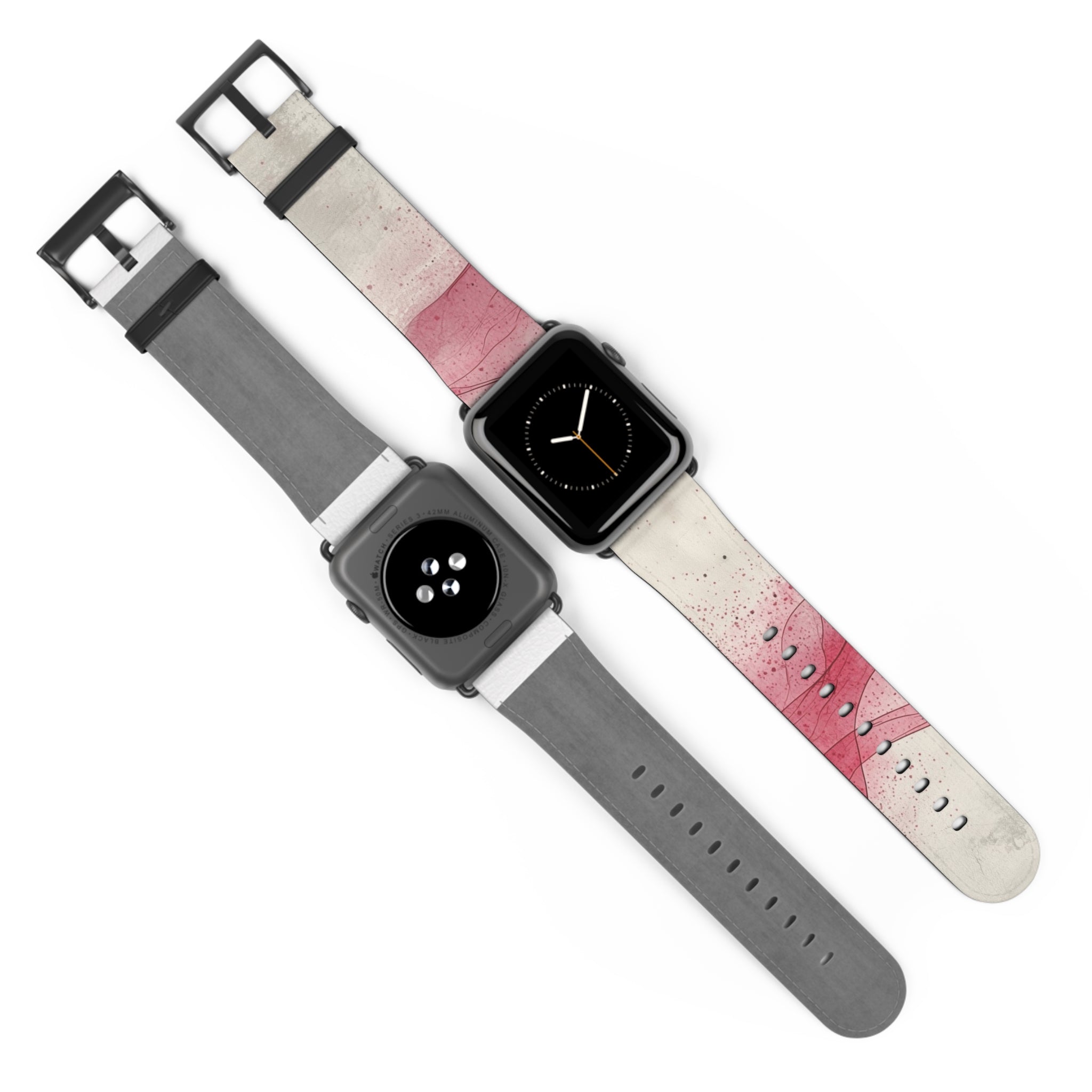 Crimson Ribbon Waves - Watch Band