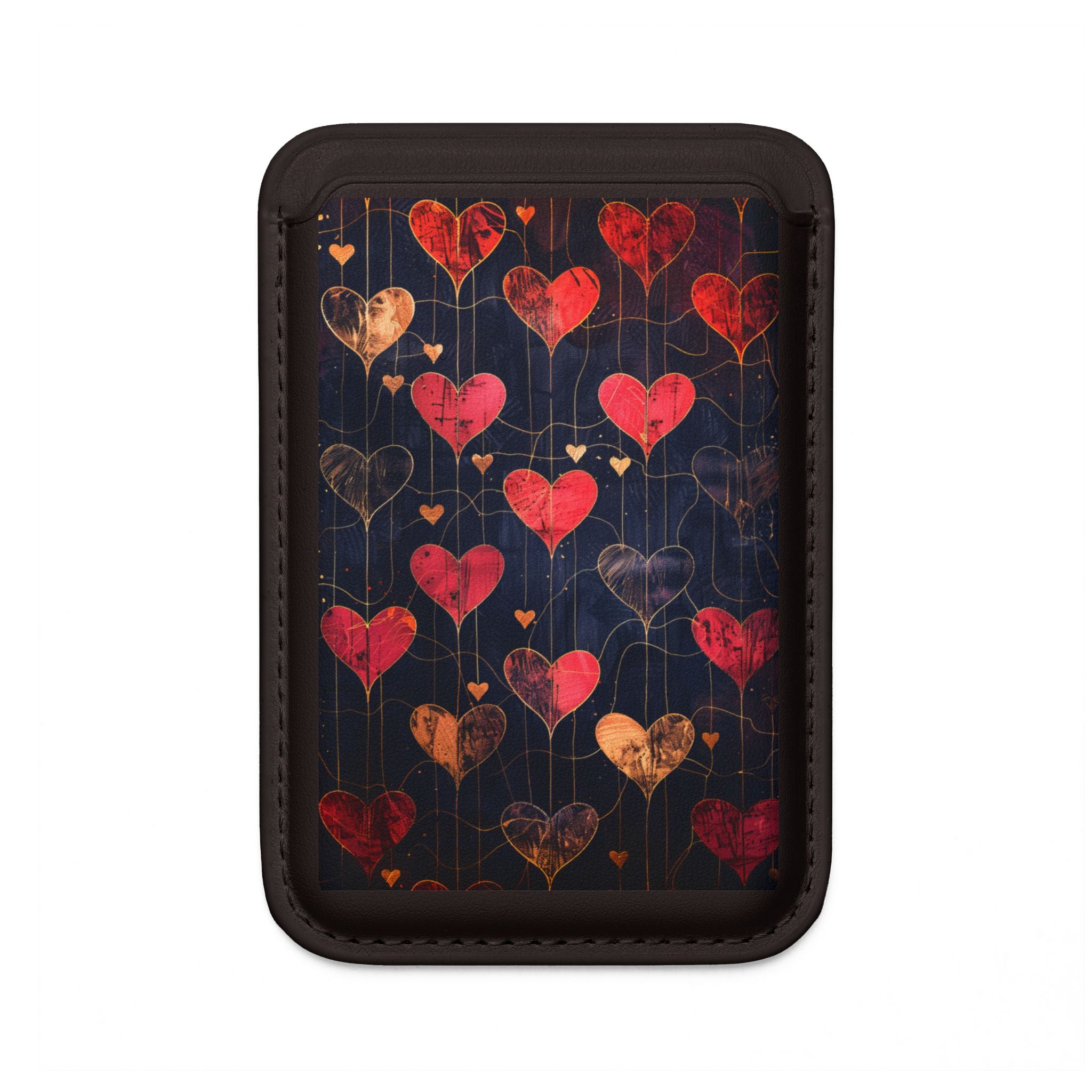 Textured Heart Grid Wallet – MagSafe Ready