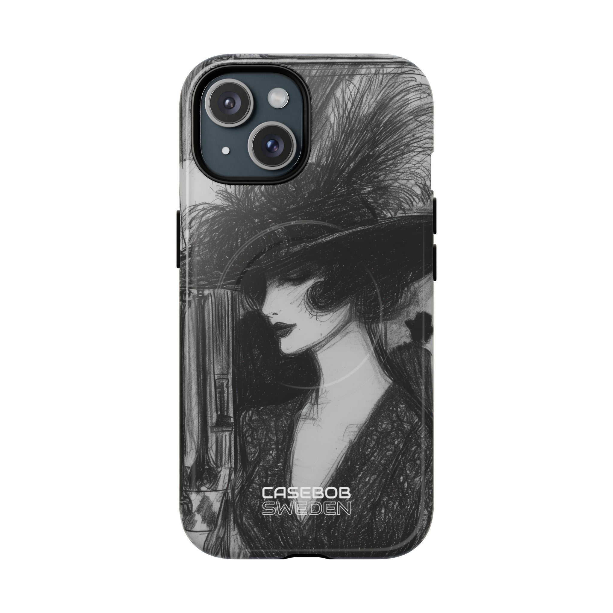 Vintage Feather Elegance iPhone 15 - Tough+