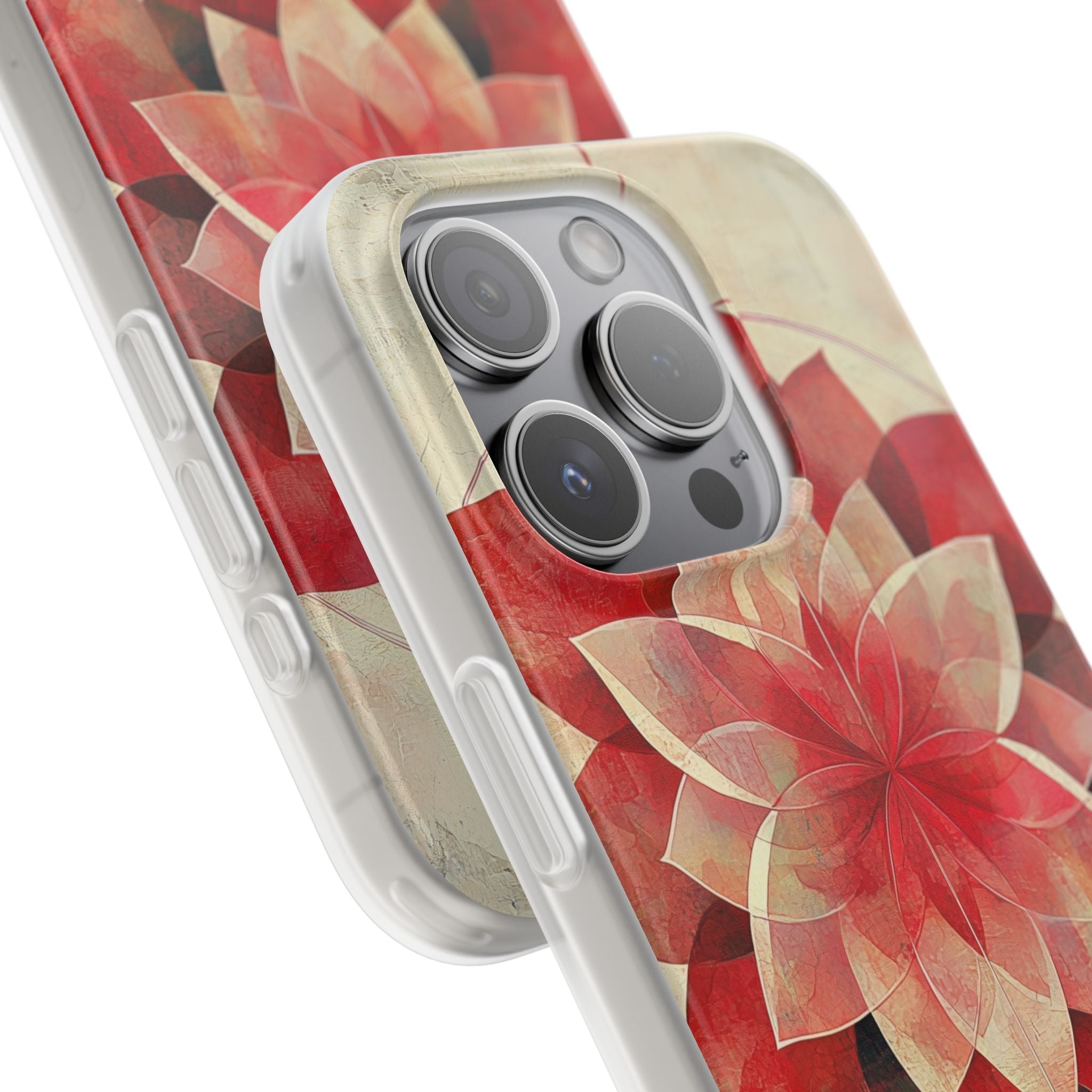 Crimson Bloom iPhone 15 Pro Case - Soft