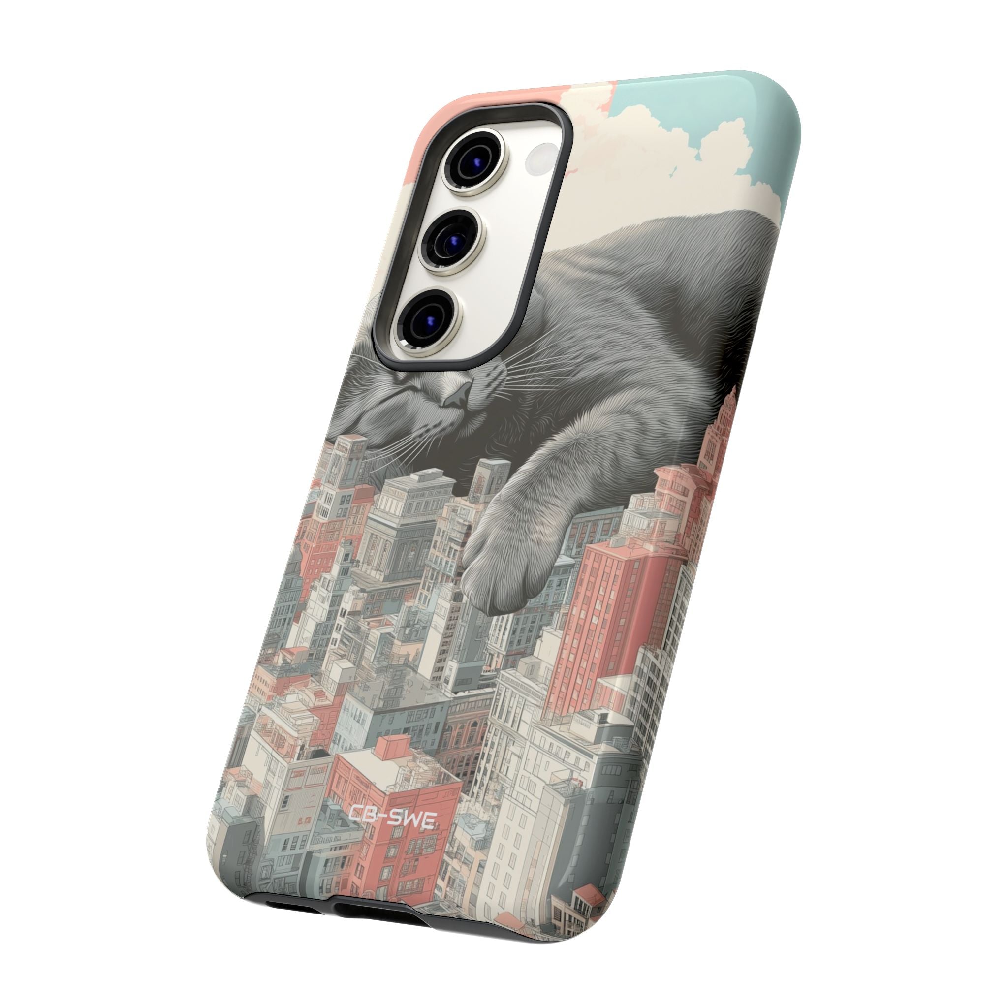 Cat Rests Over City - Samsung Case