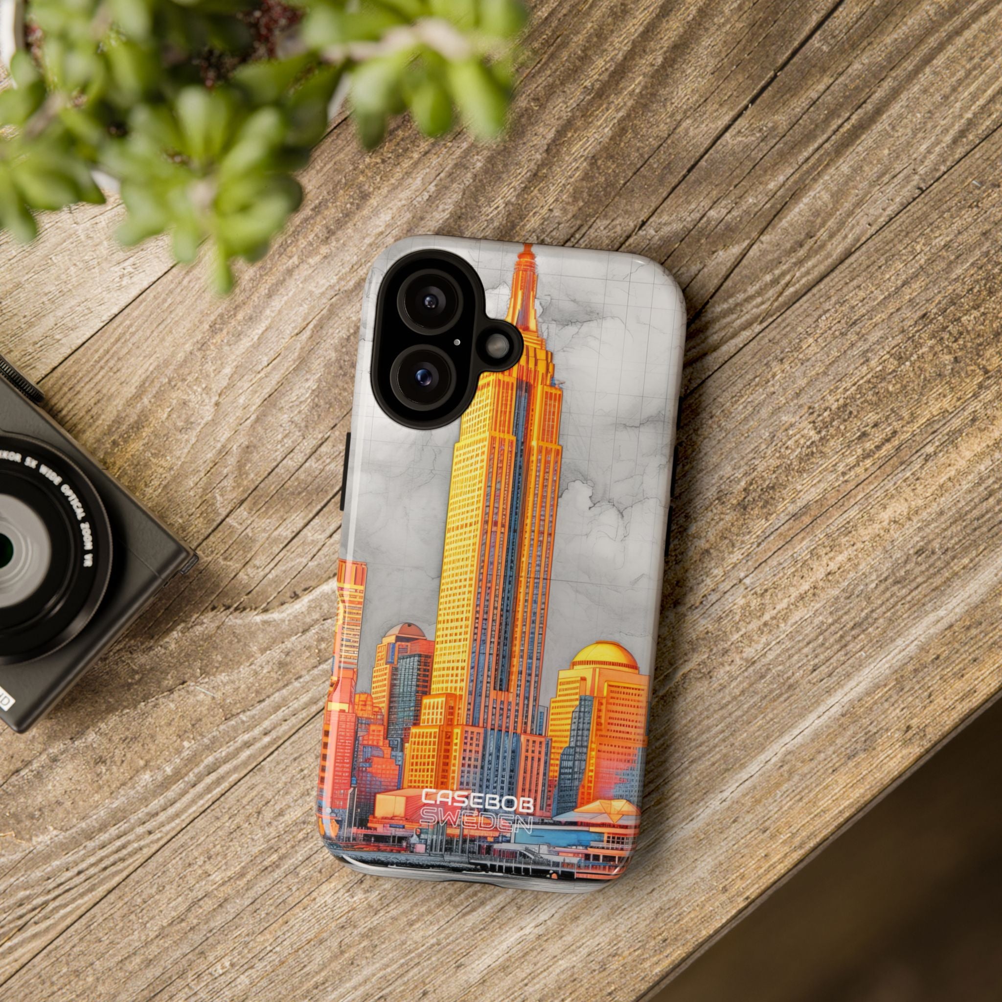 Lebendige Stadtskyline iPhone 16 - Robust