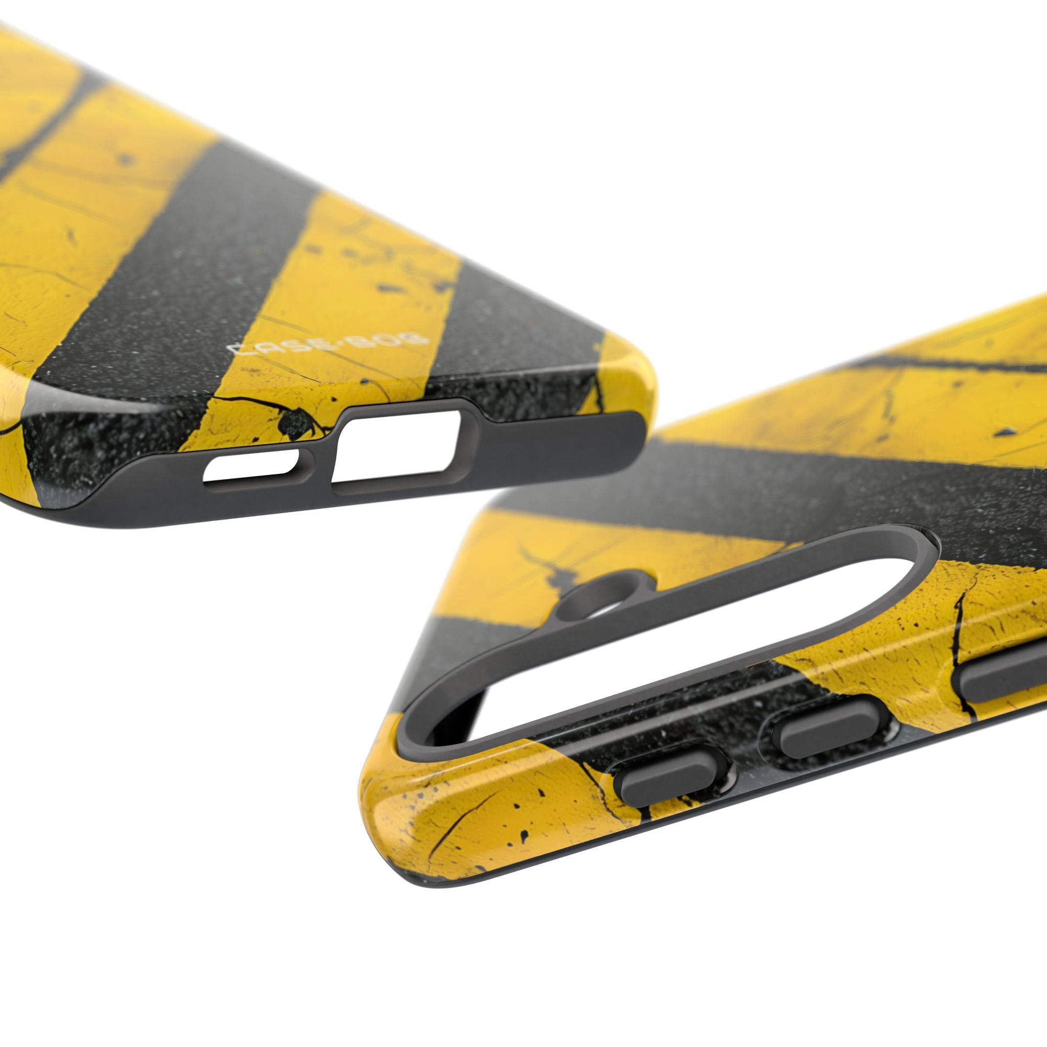 Yellow Stripe Distress Samsung S25 Case - Tough