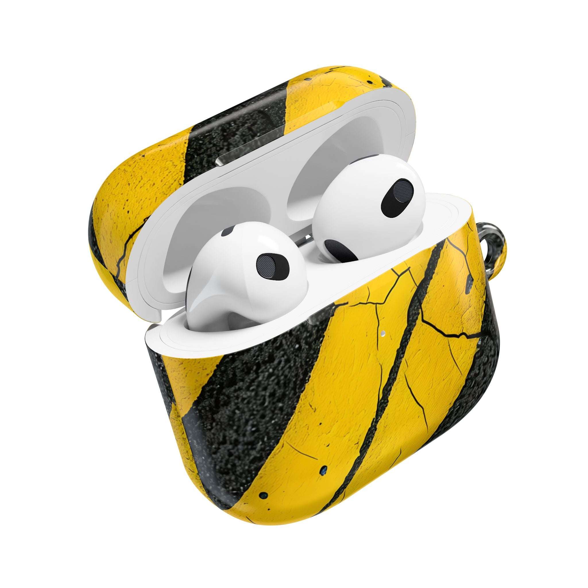 keltainen raidallinen distress - AirPods Case