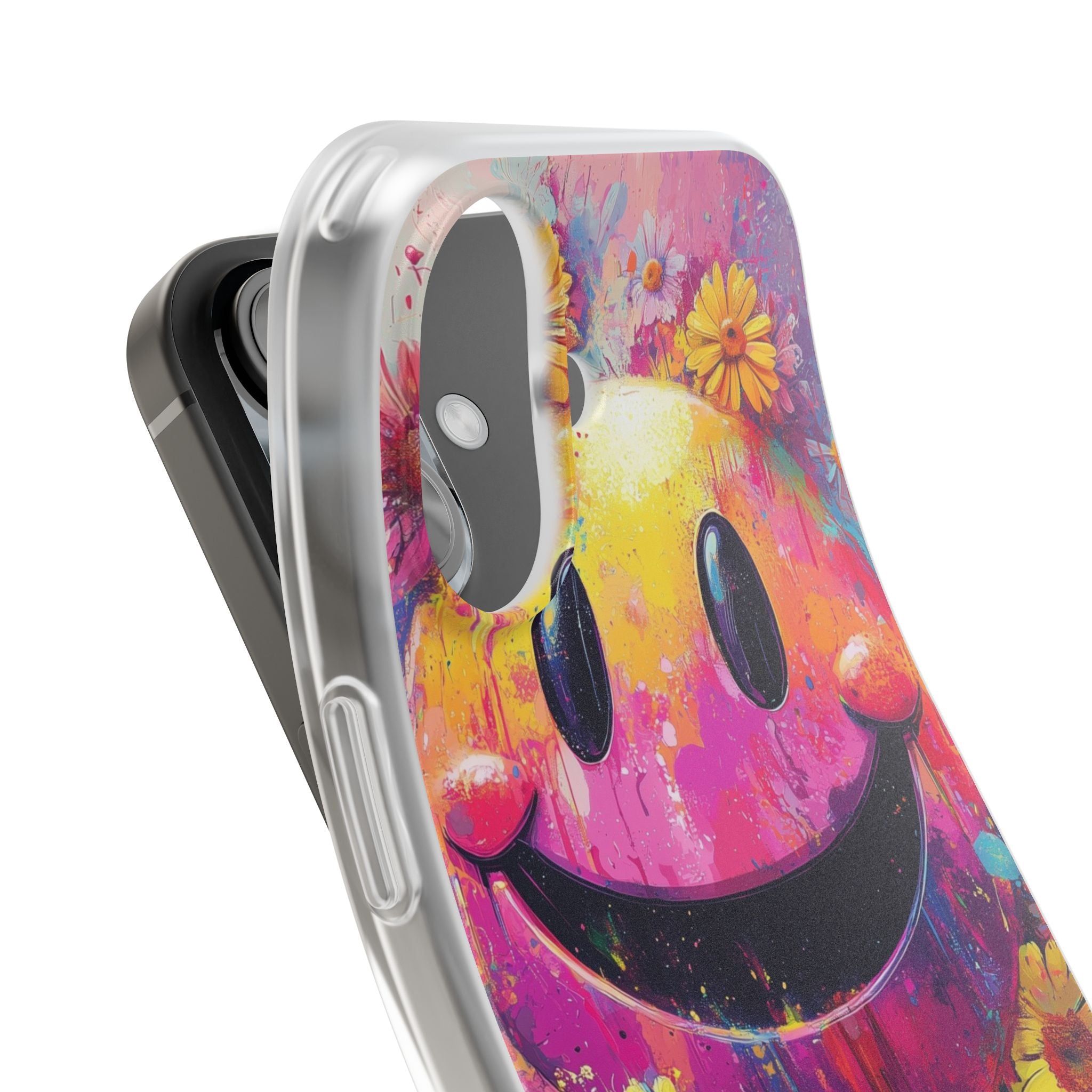 Smiley Bloom iPhone 16 Case - Soft