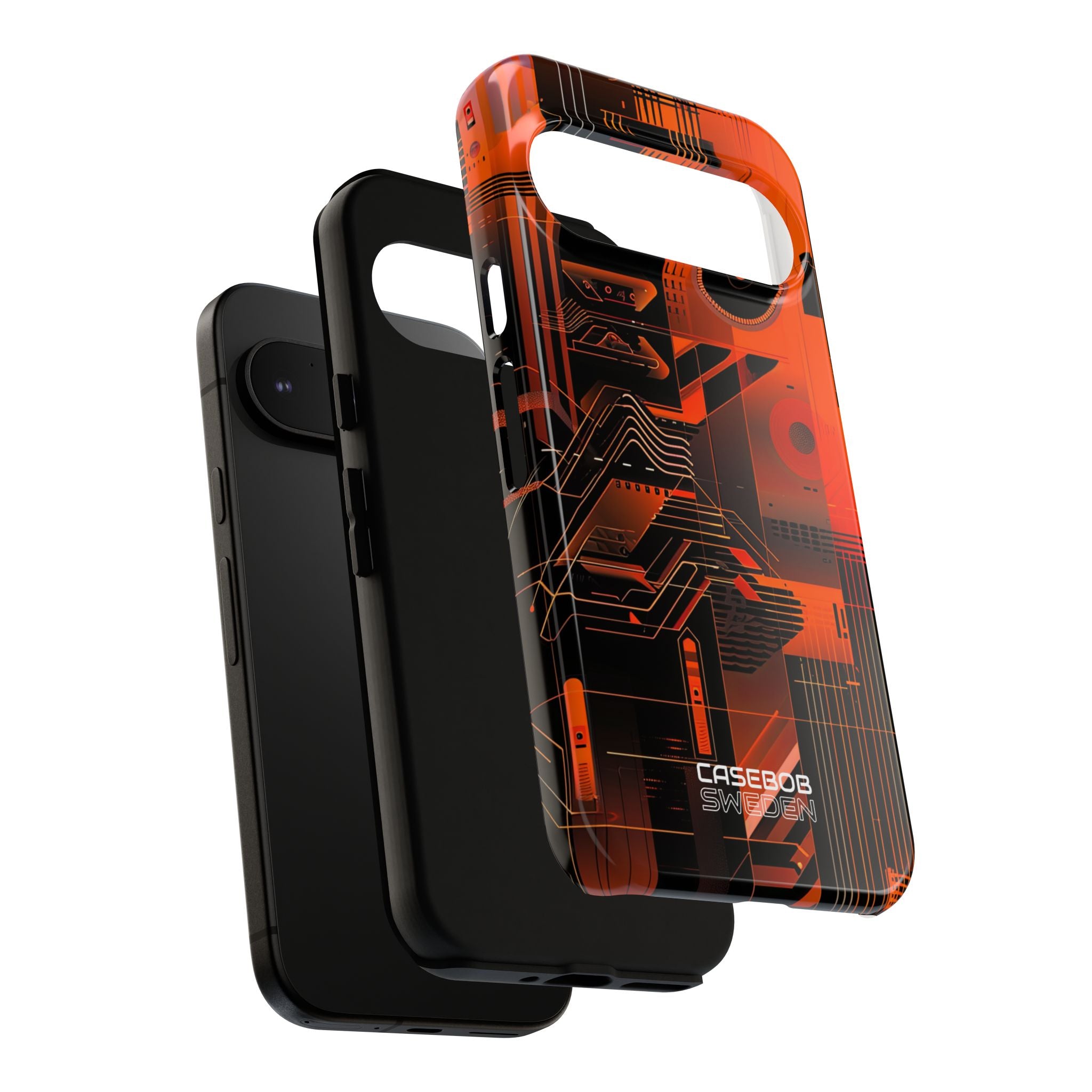 Orange Circuit Dreams Google Pixel 9 - Tough