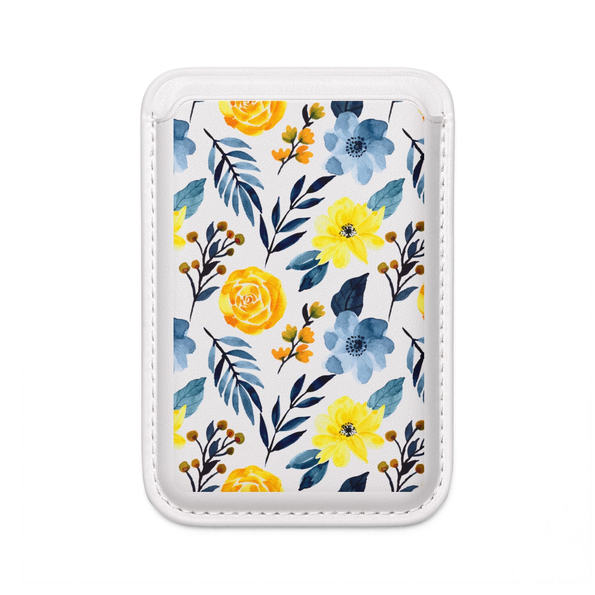 Keltainen Sininen Kukat Lompakko – MagSafe Valmis