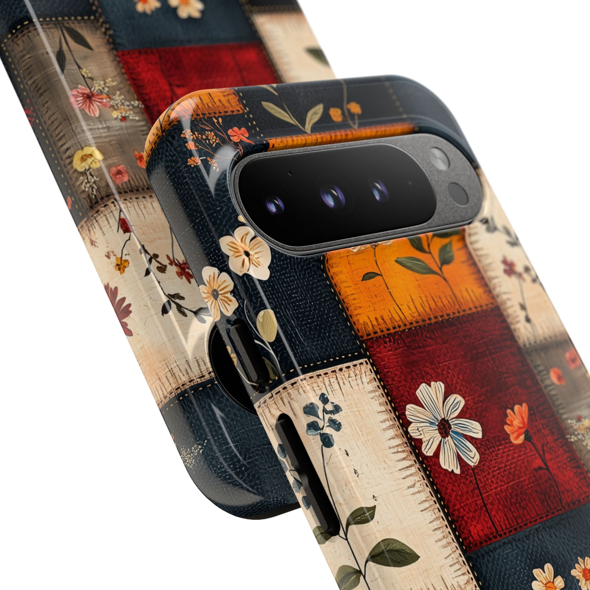 Patchwork Blooms Google Pixel 9 Pro XL Case - Tough