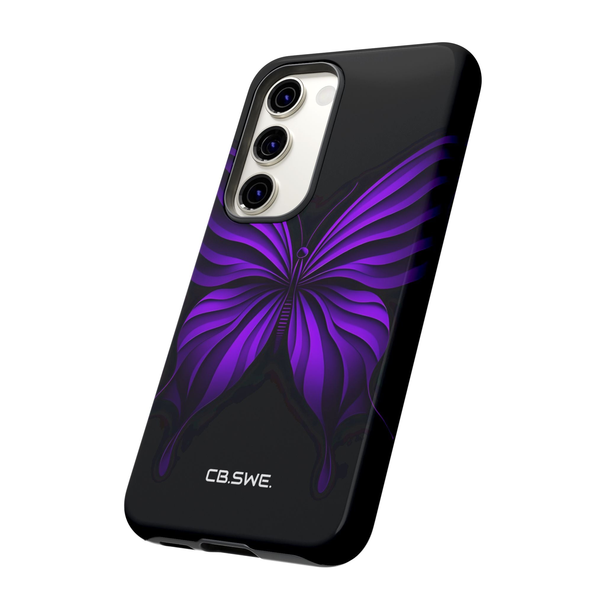Symmetrical Neon Purple Butterfly Samsung S23 - Tough