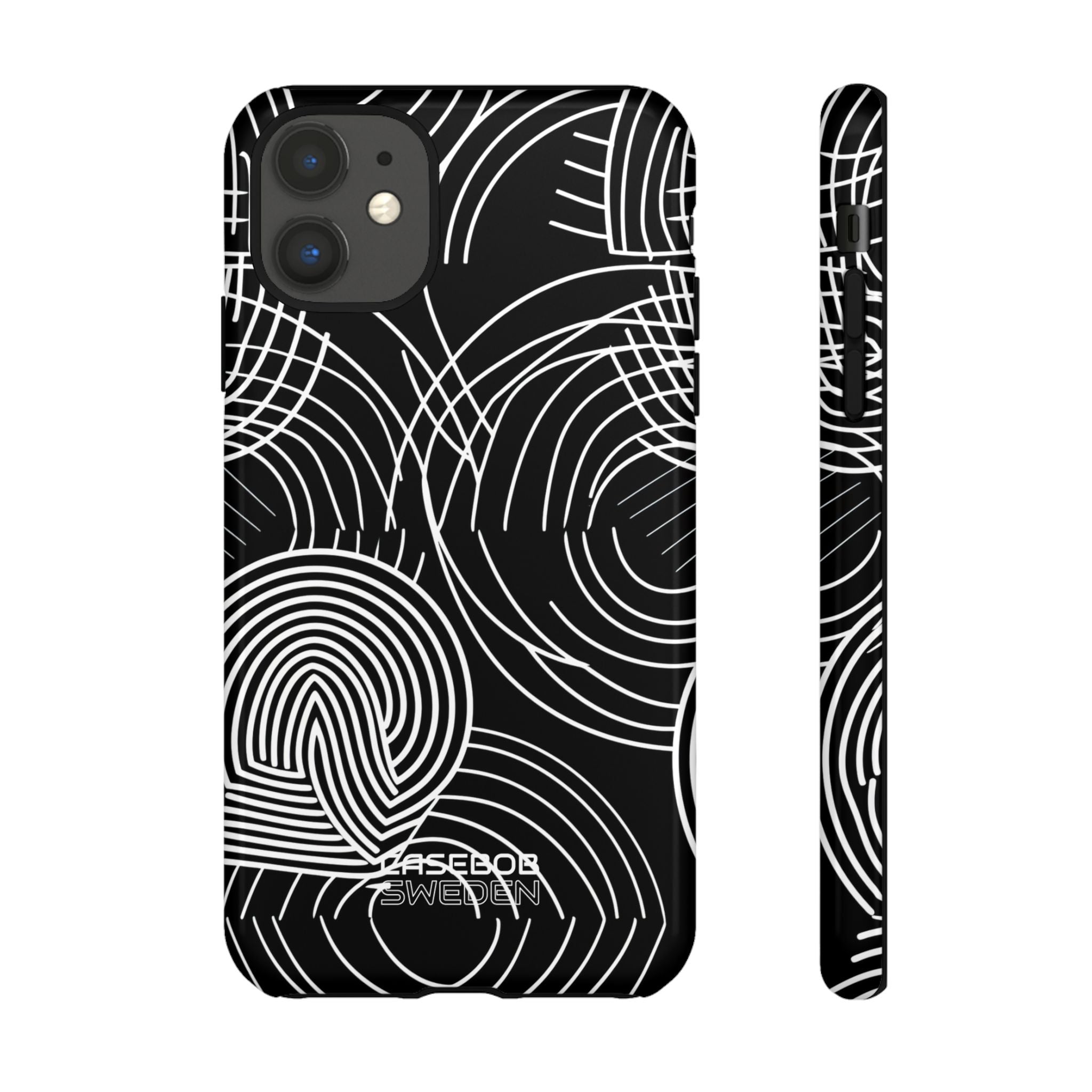 Monochrome Spiral Curves iPhone 11 - Tough