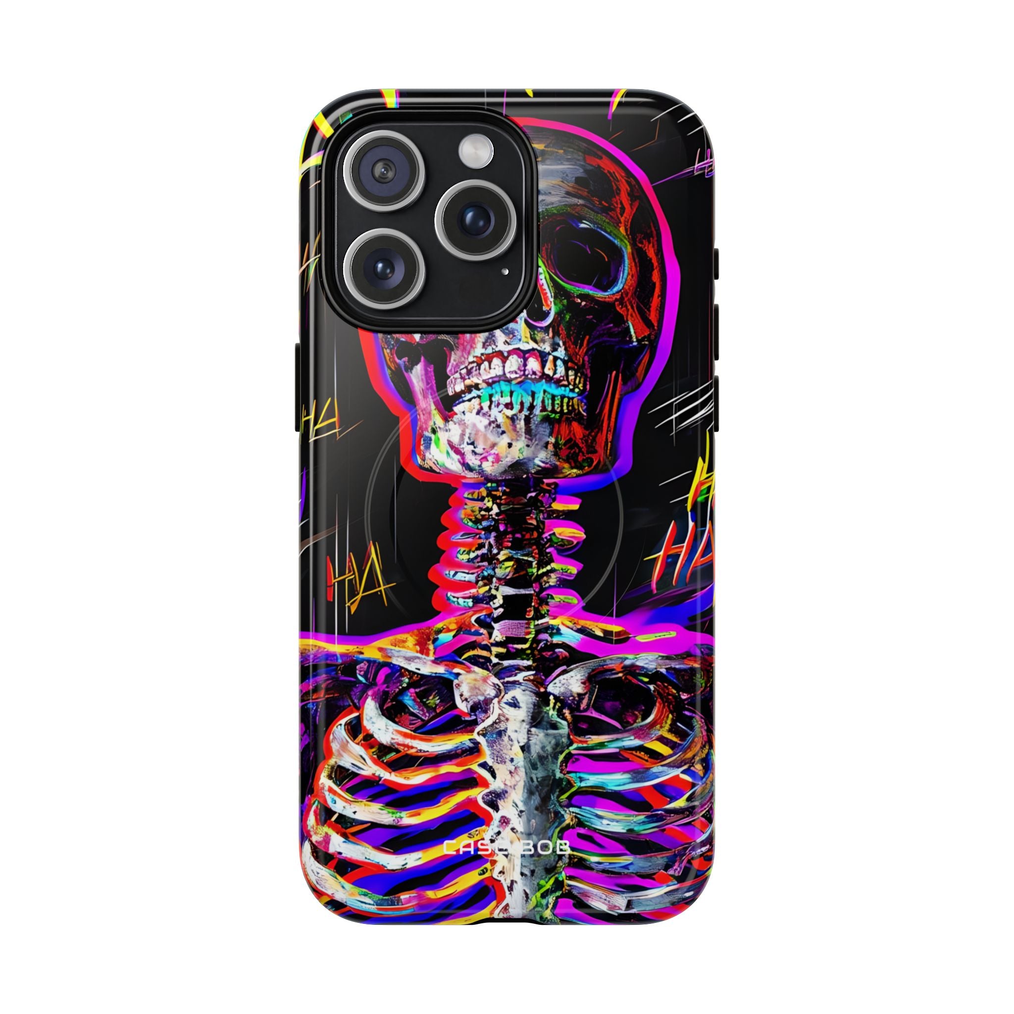 Neon Skeleton Laugh iPhone 15 Pro Max Case - Tough+
