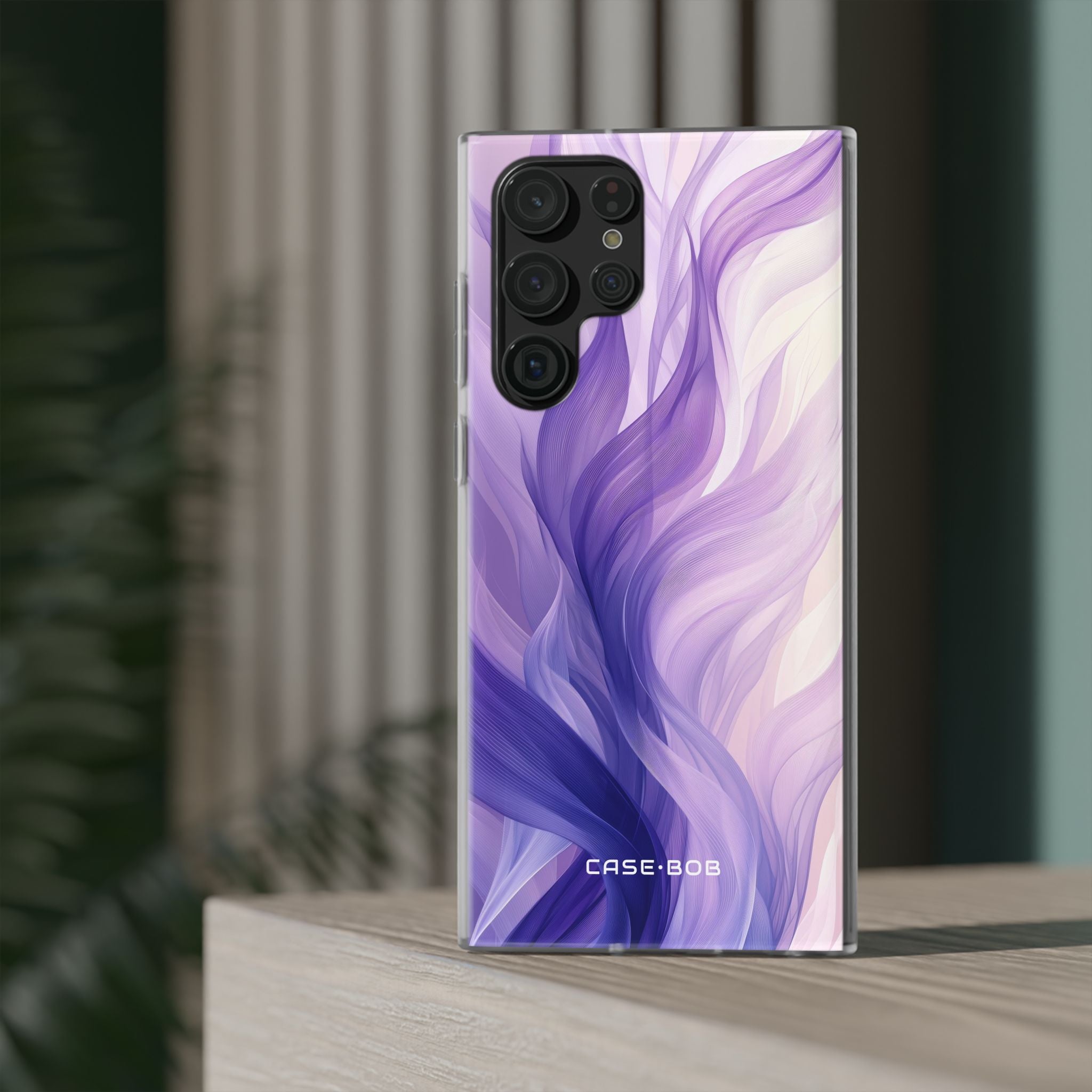 Purple Ribbon Waves Samsung S22 Ultra Case - Soft