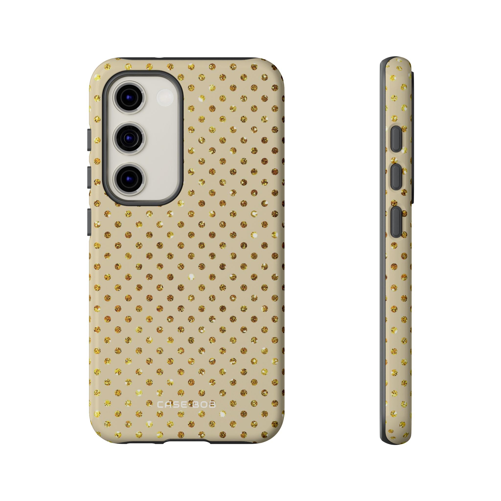 Gold Sparkle Grid Samsung S23 Case - Tough
