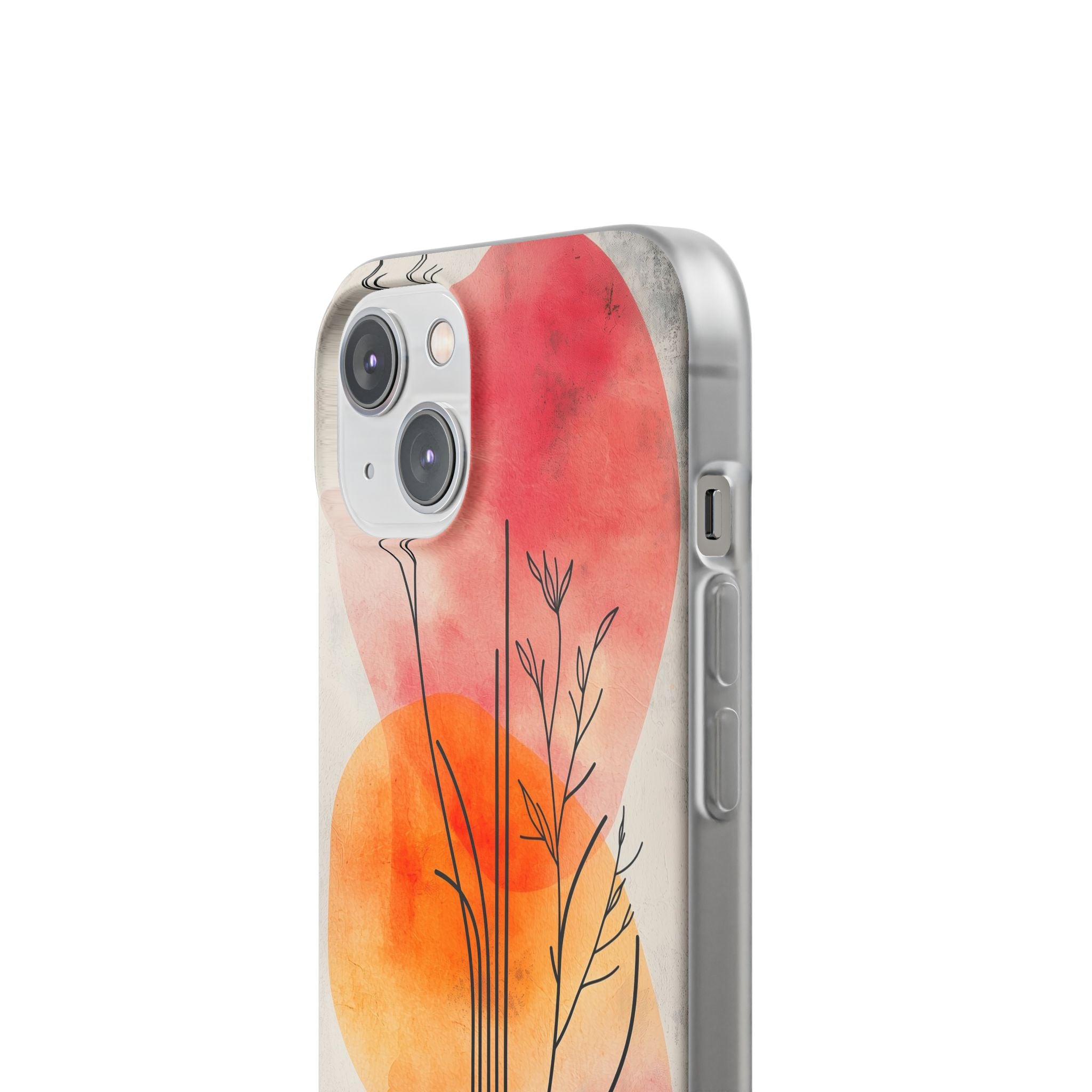 Curved Stem Sunset iPhone 14 Case - Soft
