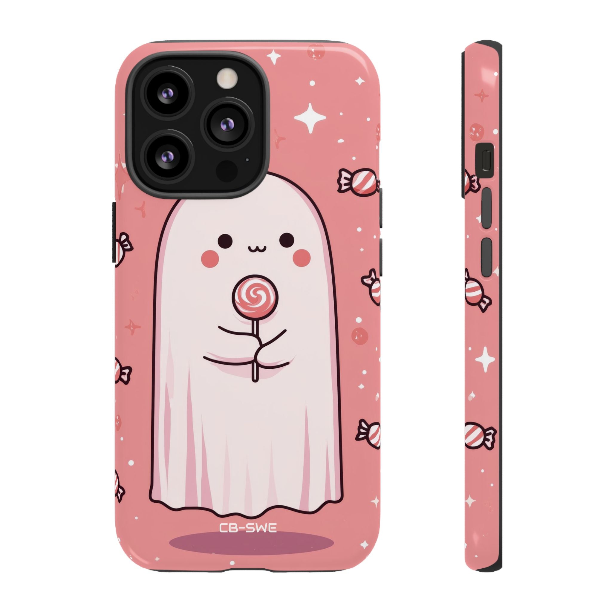 Cute Ghost Holds Candy - iPhone Case