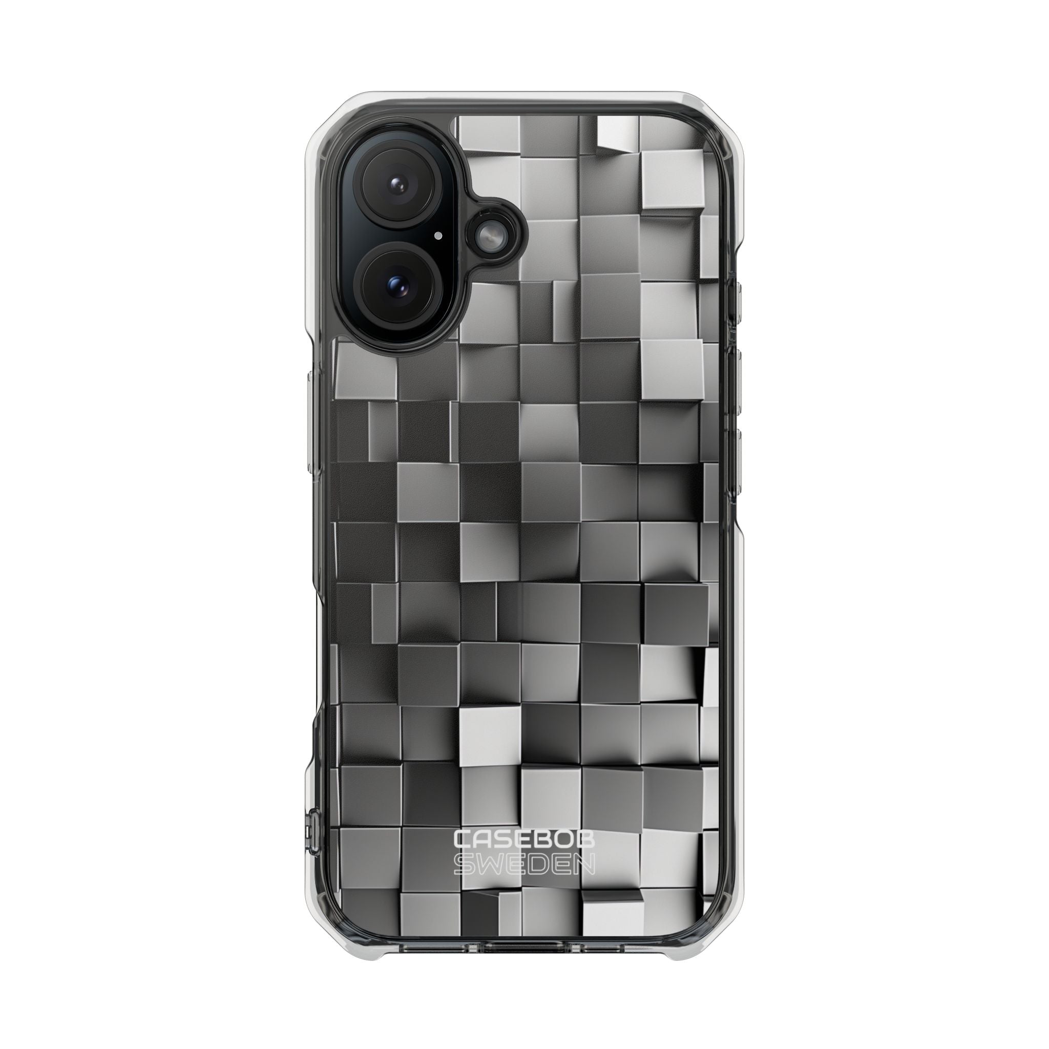 Monochrome Cube Depth iPhone 16 - Impact Clear+