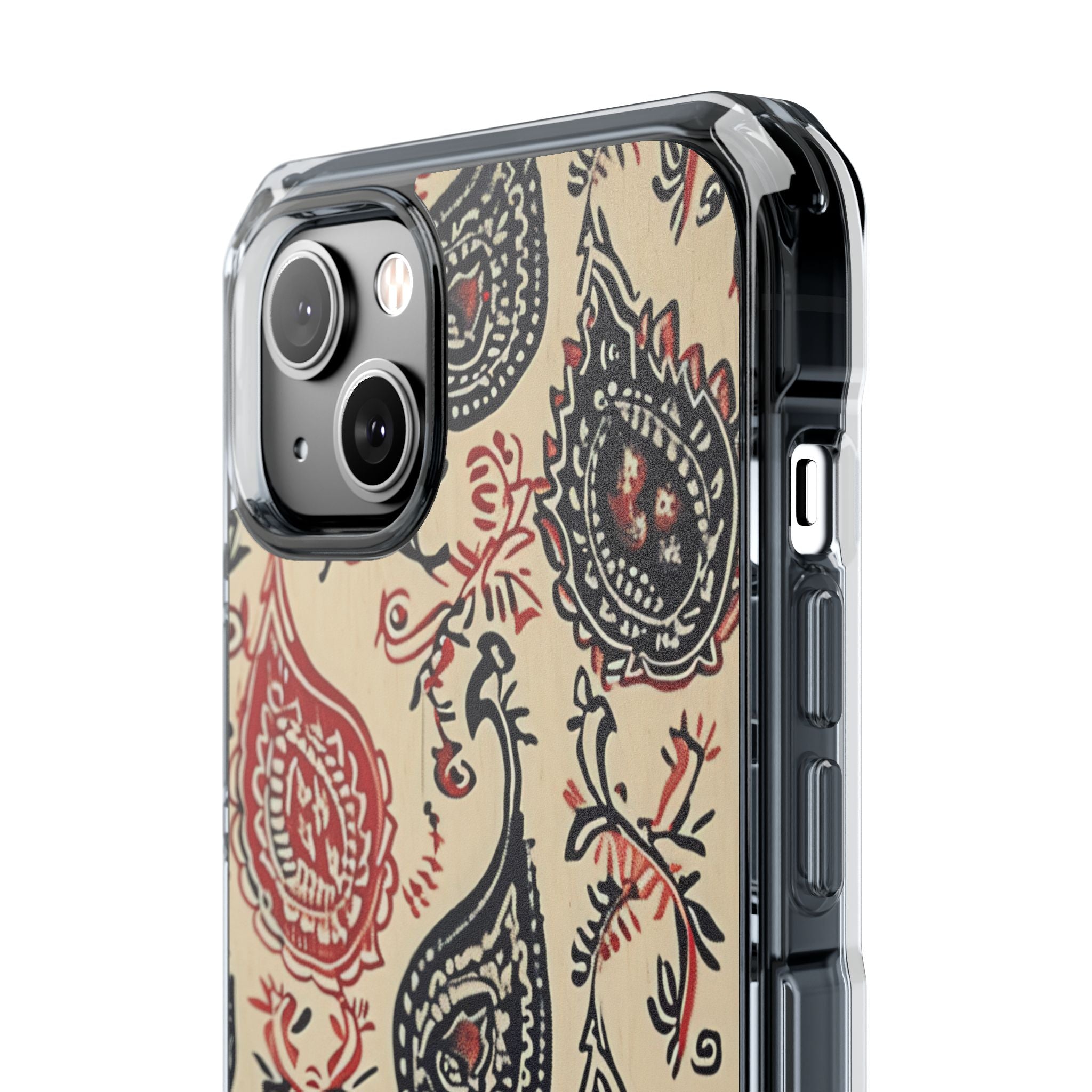 Navy Paisley Swirl iPhone 14 - Impact Clear+