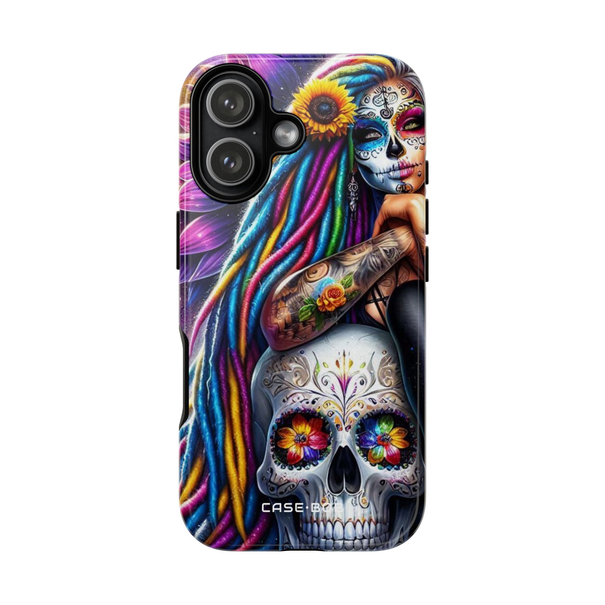 Sunflower Skull Glow iPhone 17 Case - Tough