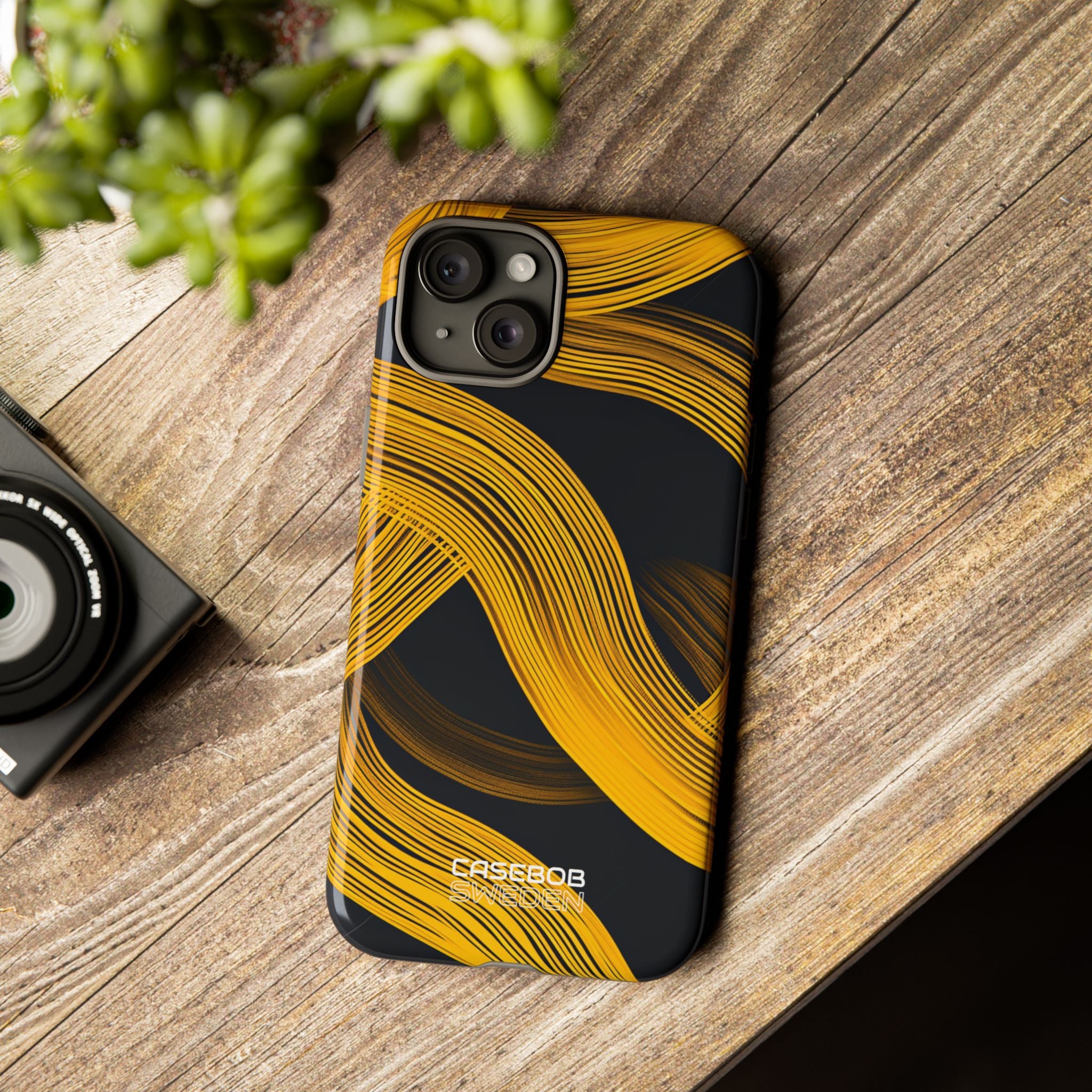 Yellow Flow Lines iPhone 15 - Tough