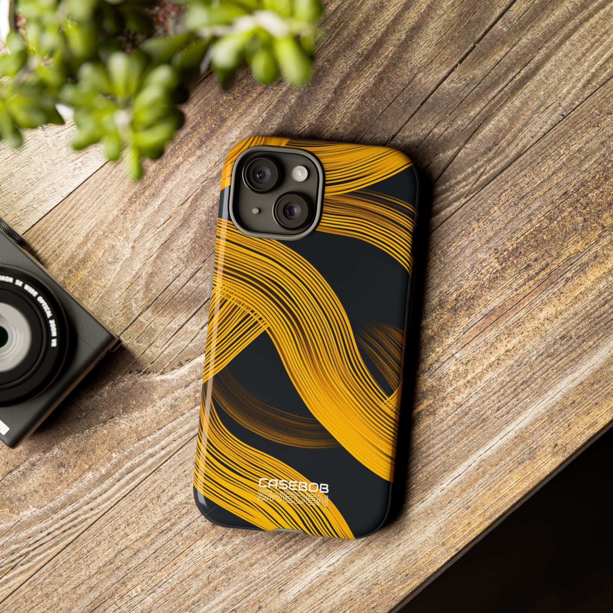 Yellow Flow Lines iPhone 15 - Tough