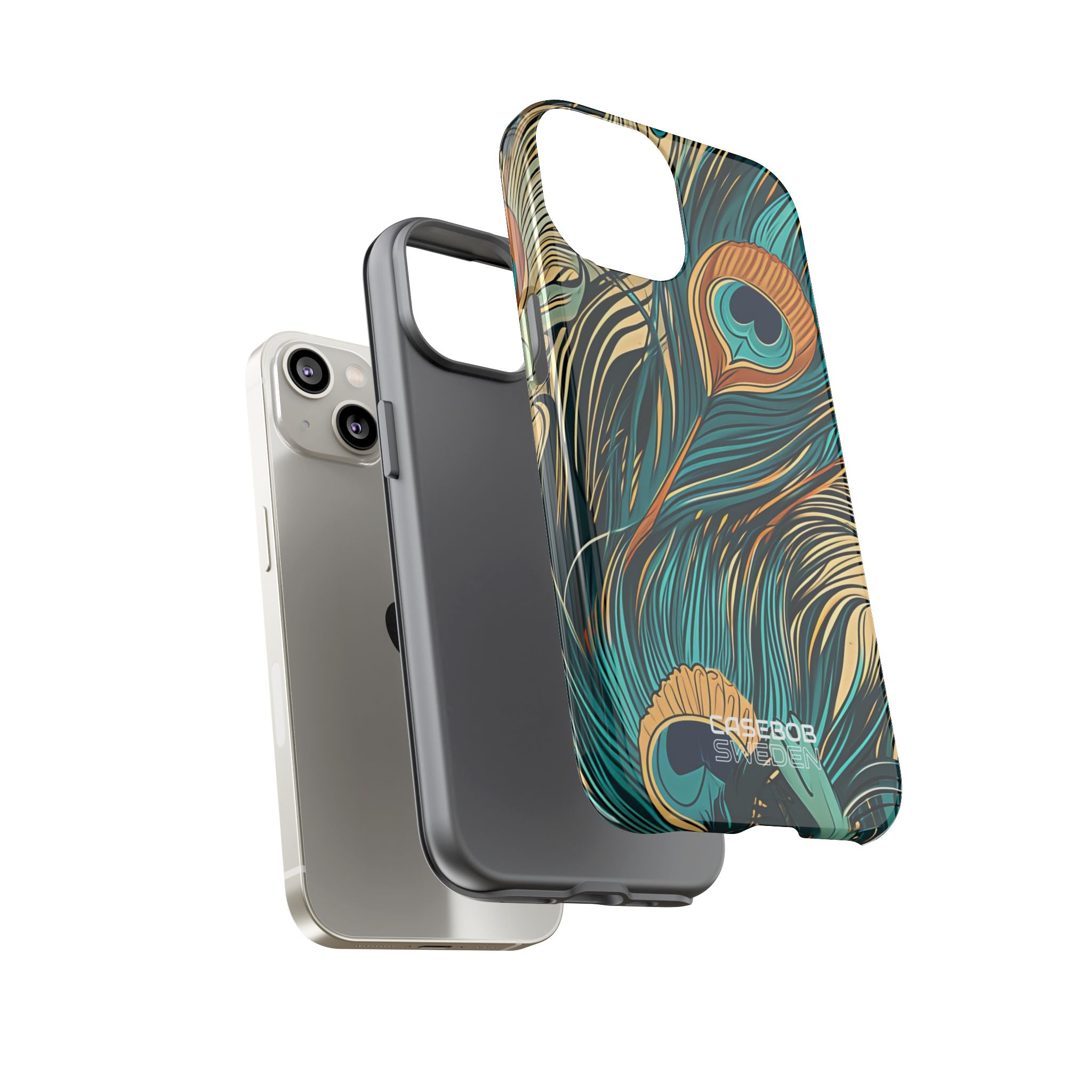 Vortice di piume di pavone iPhone 14 - Tough