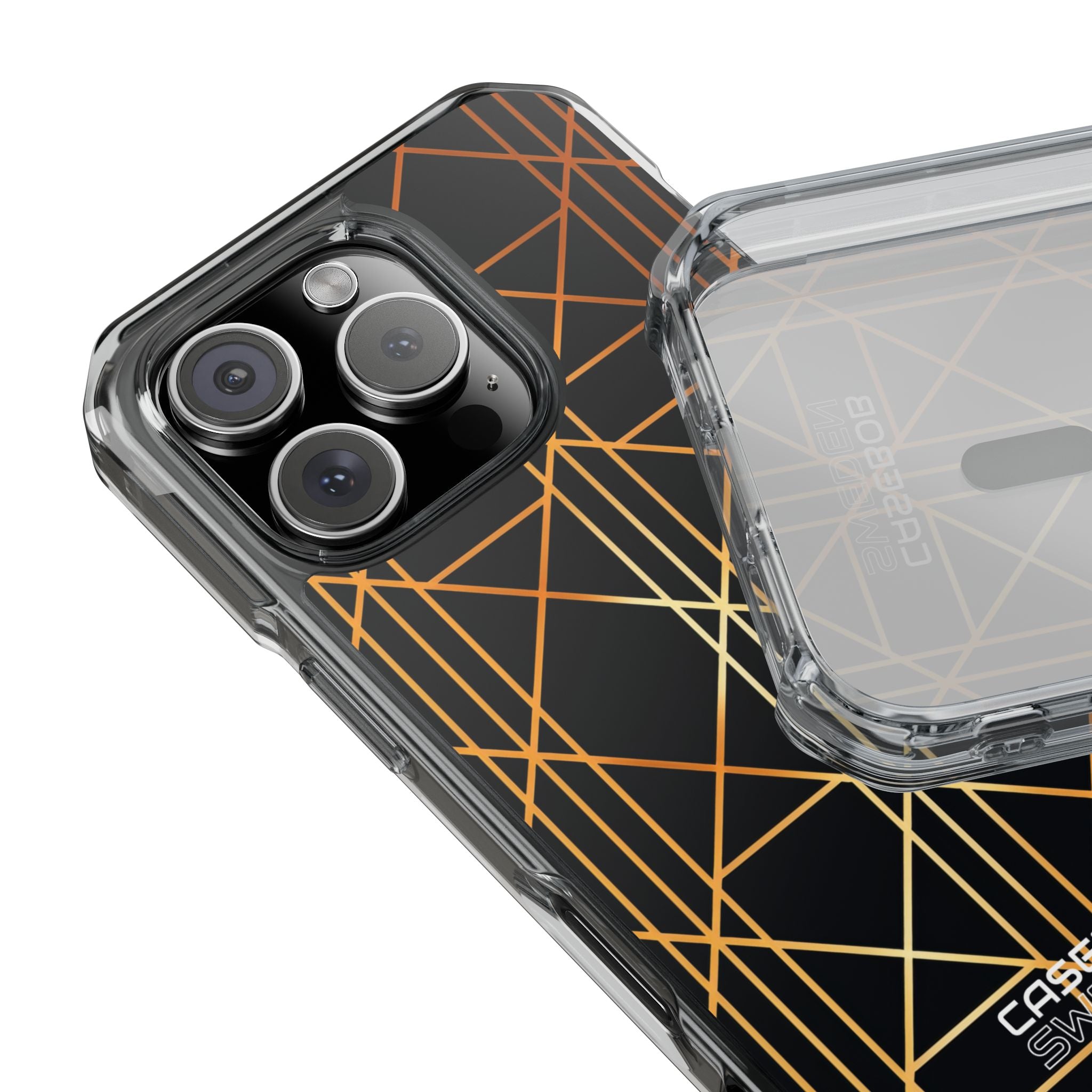Golden Geometric Elegance iPhone 16 - Impact Clear+