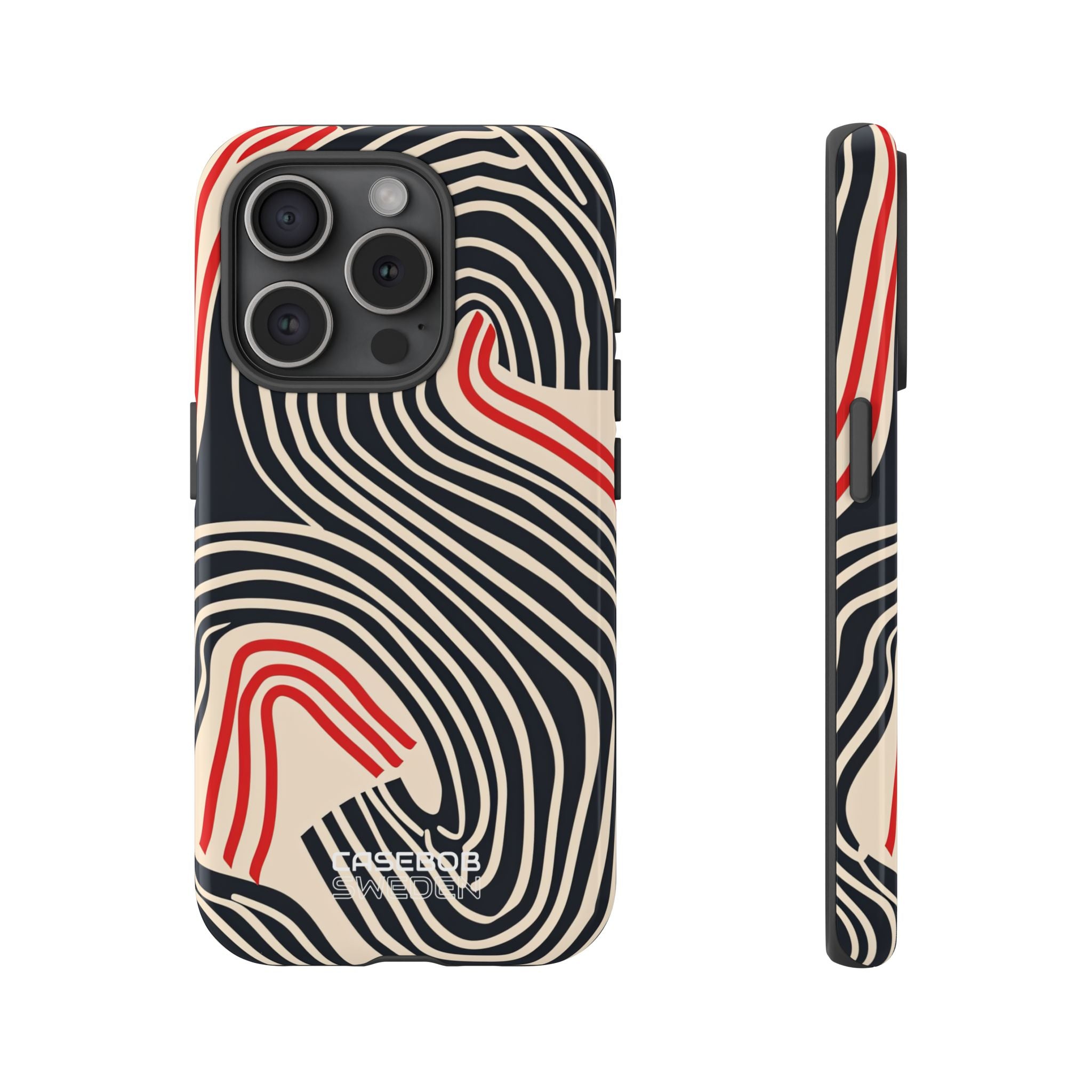 Wavy Red Flow iPhone 15 - Tough