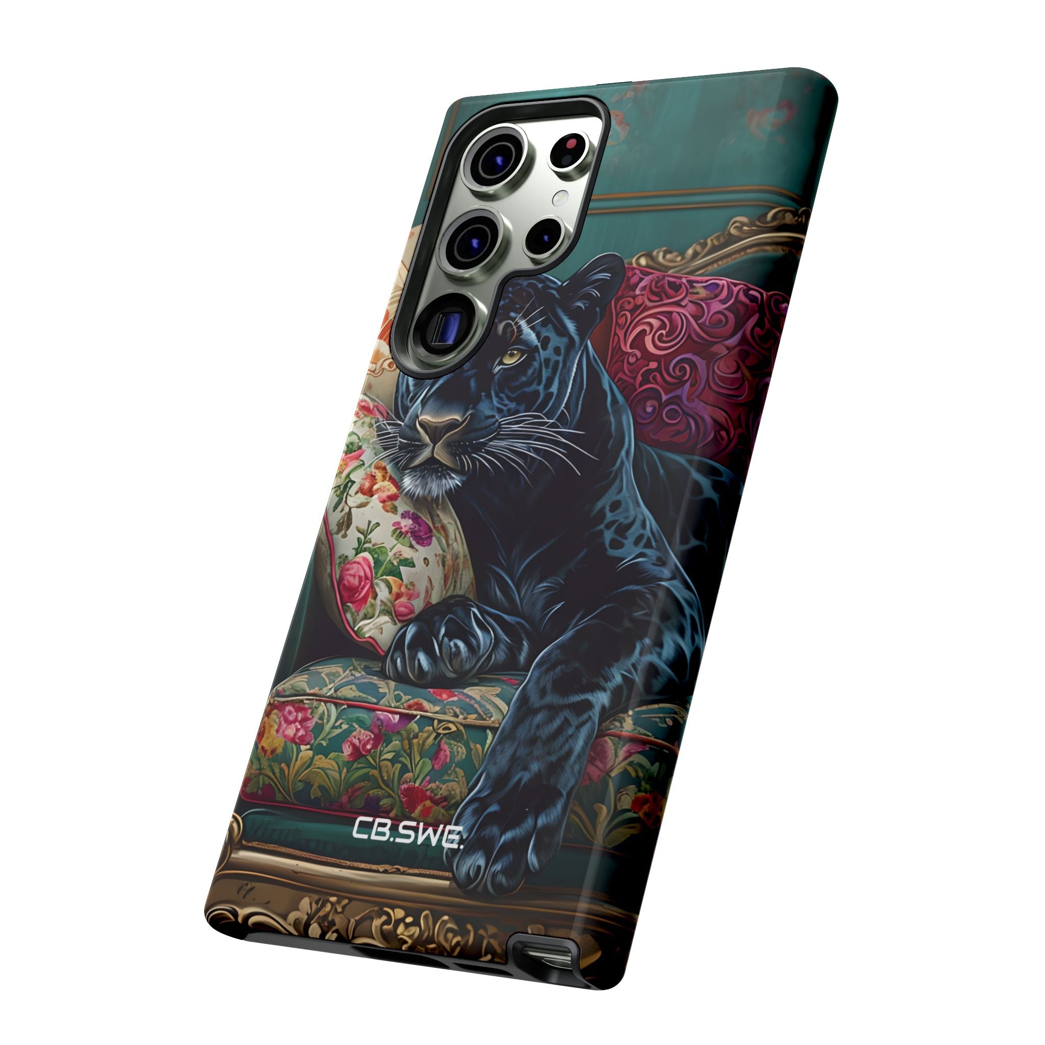 Serene Black Panther Vintage Royal Living Room Art Samsung S23 - Tough