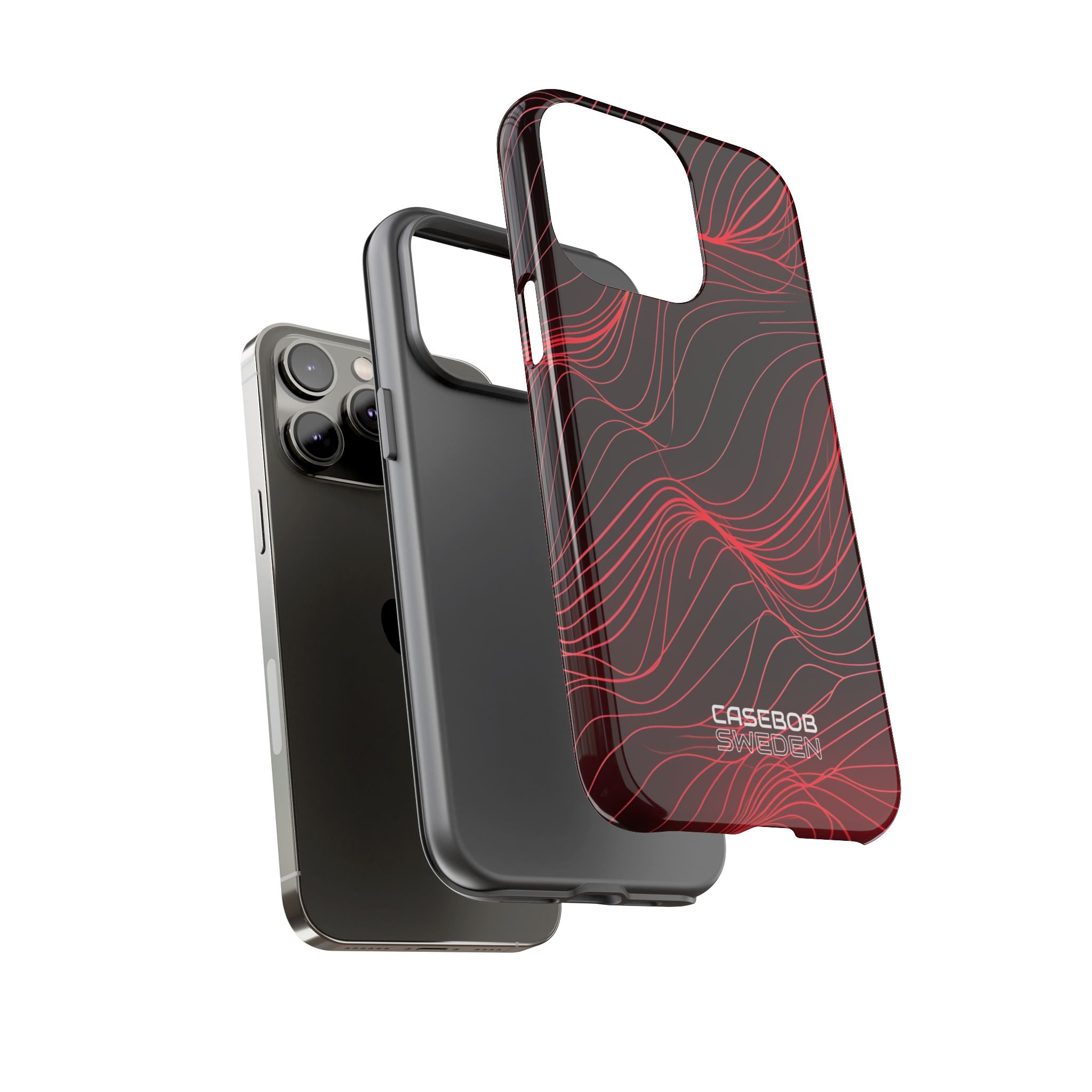 Crimson Waveform Flow iPhone 14 - Tough