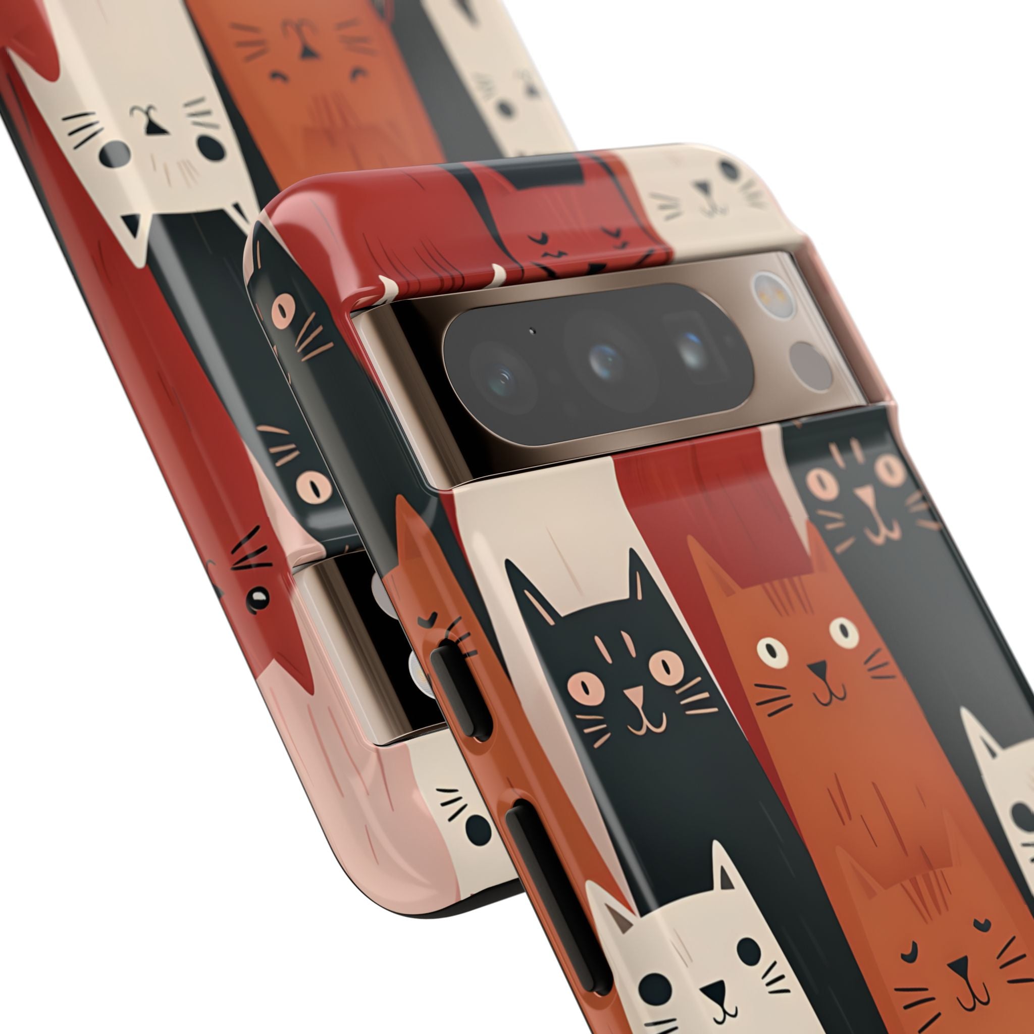 "Whimsical Cat Assembly" - Google Pixel Case