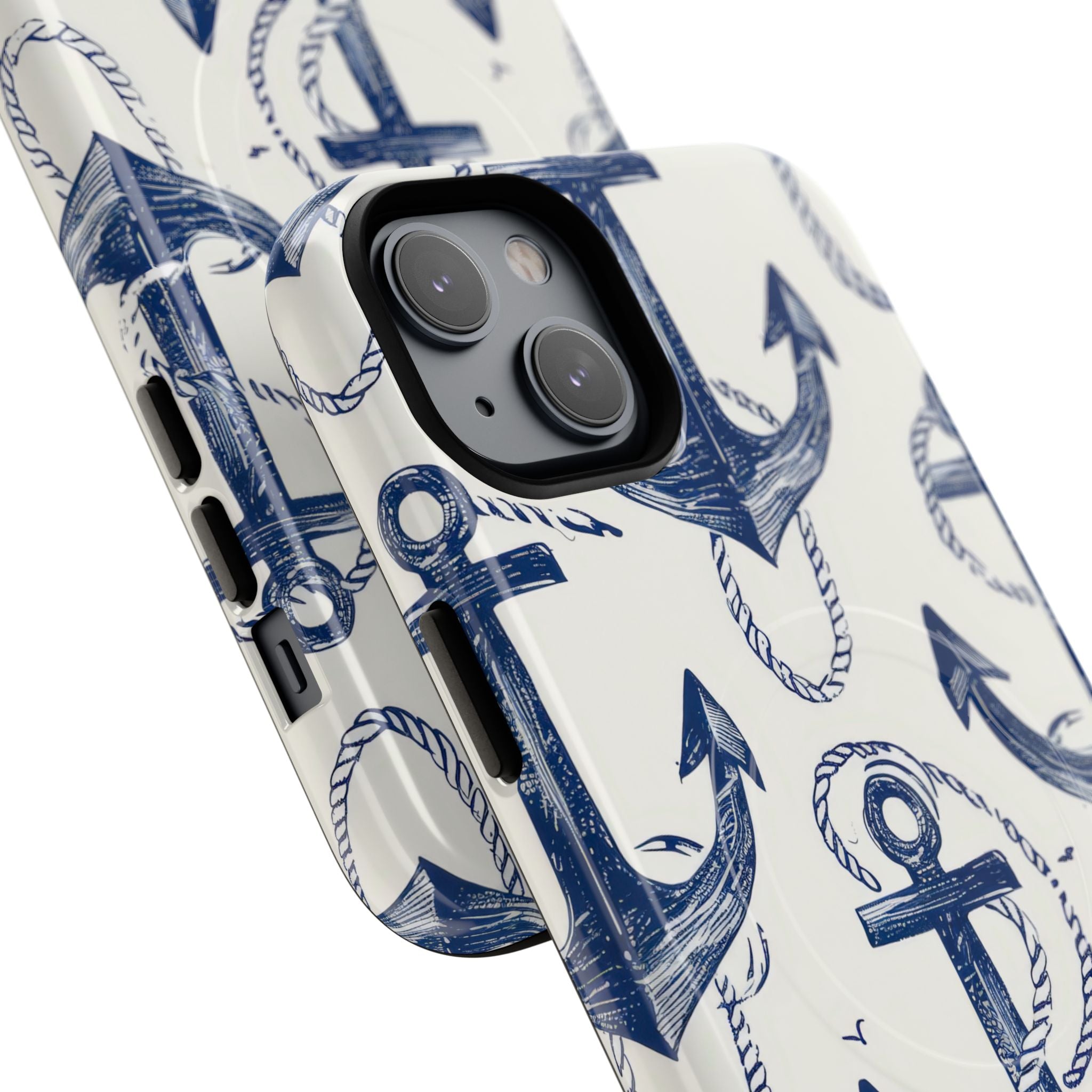 Navy Anchor Loop iPhone 14 Plus Case - Tough+