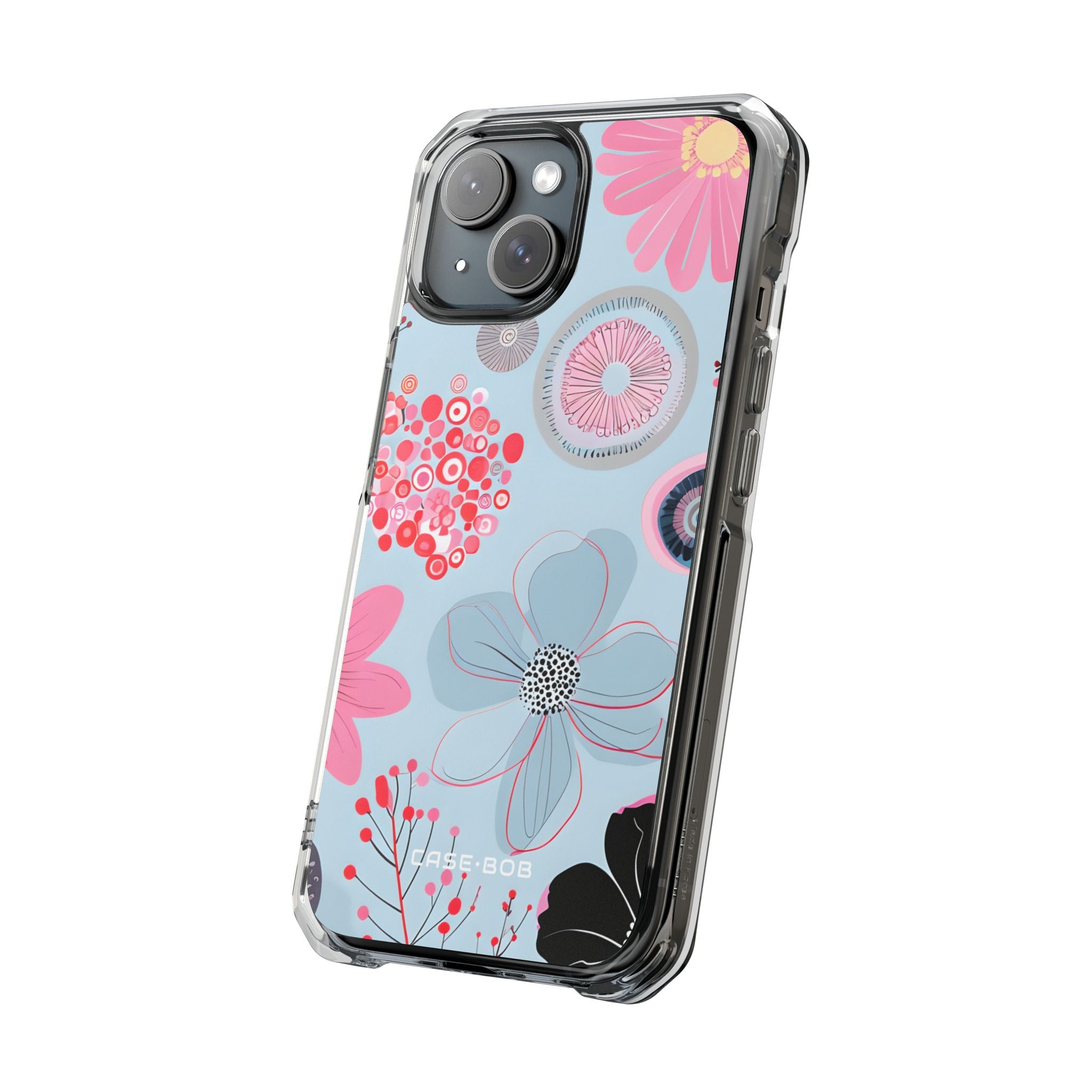 Floral Radiance Blue iPhone 15 Case - Impact