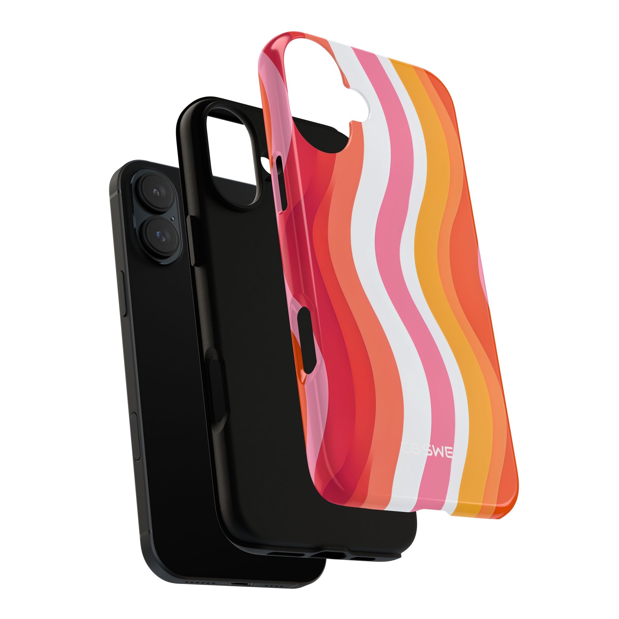 Vibrant Retro Vertical Wavy Stripes iPhone 16 - Tough