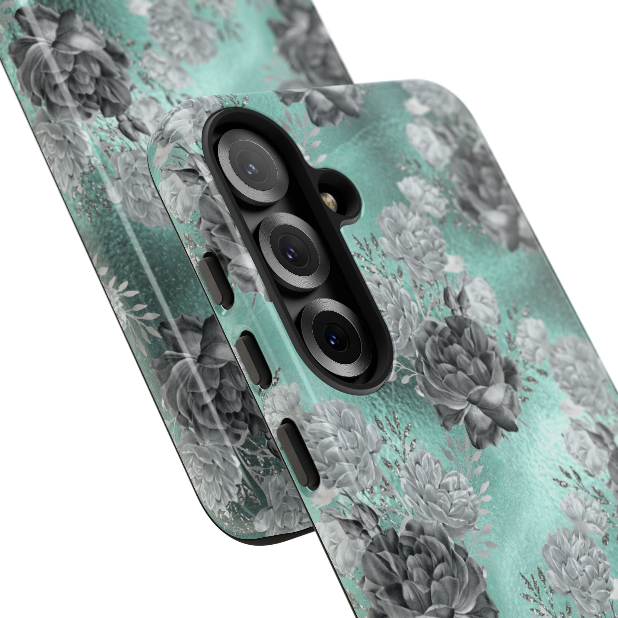 Teal Floral Elegance - Samsung Case