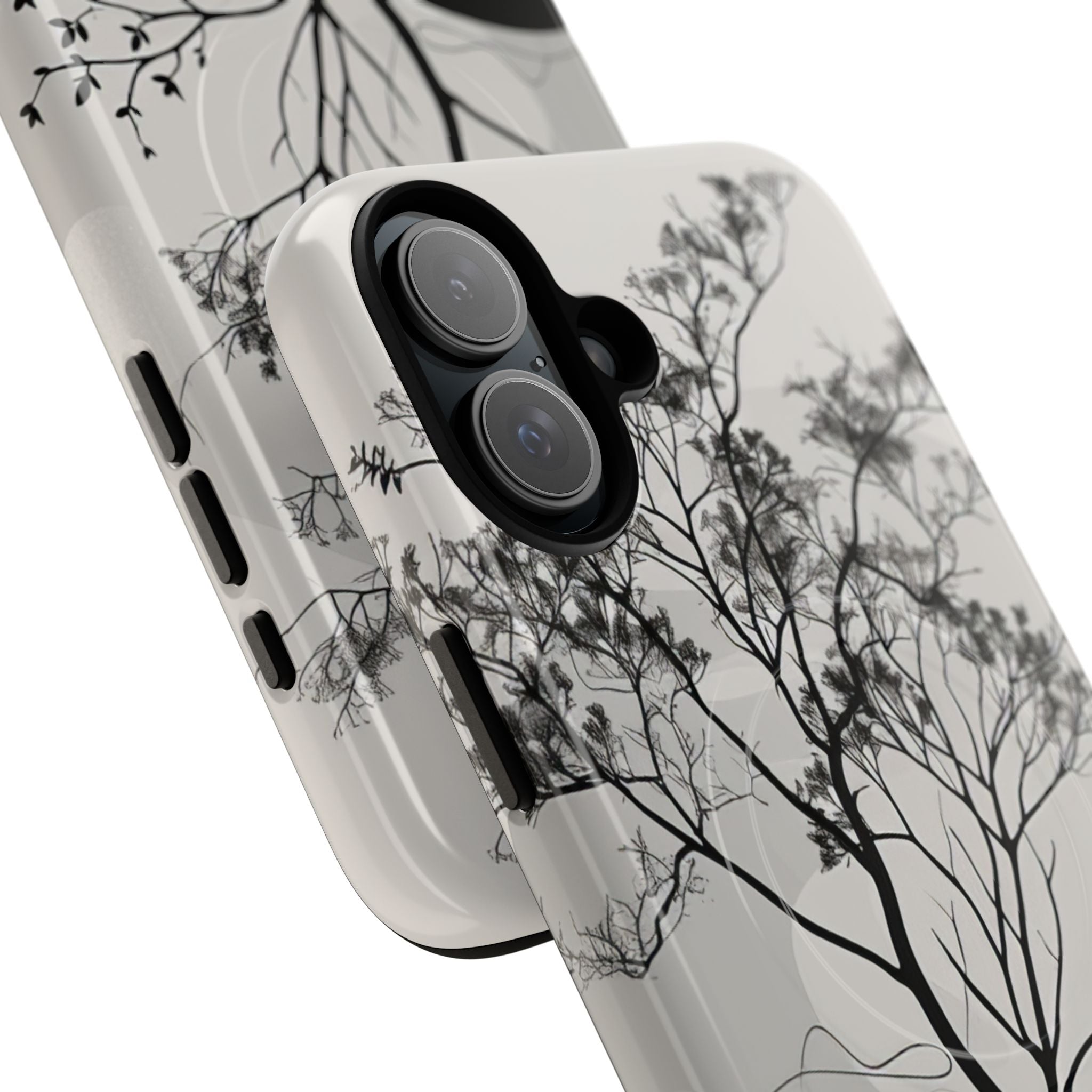 Monochrome Drip Tree iPhone 16 - Tough+