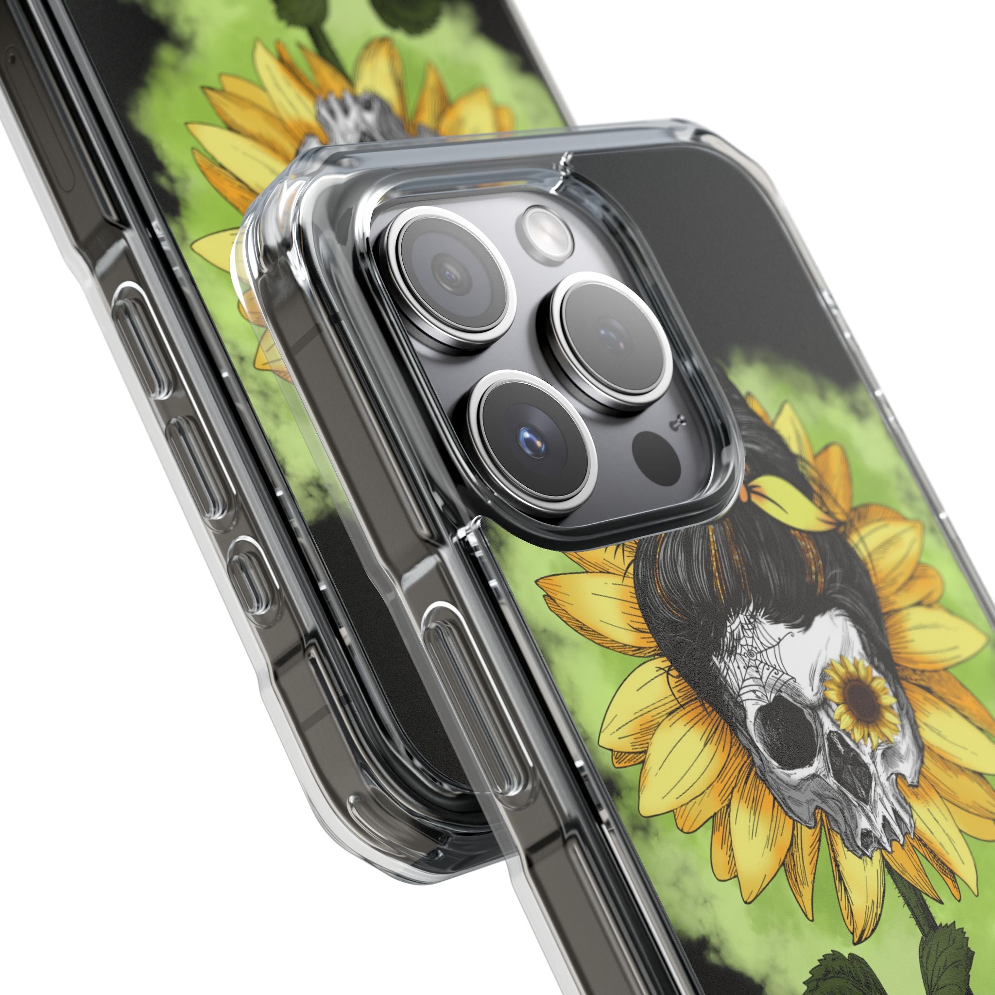 Sunflower Skull iPhone 15 Pro Case - Impact