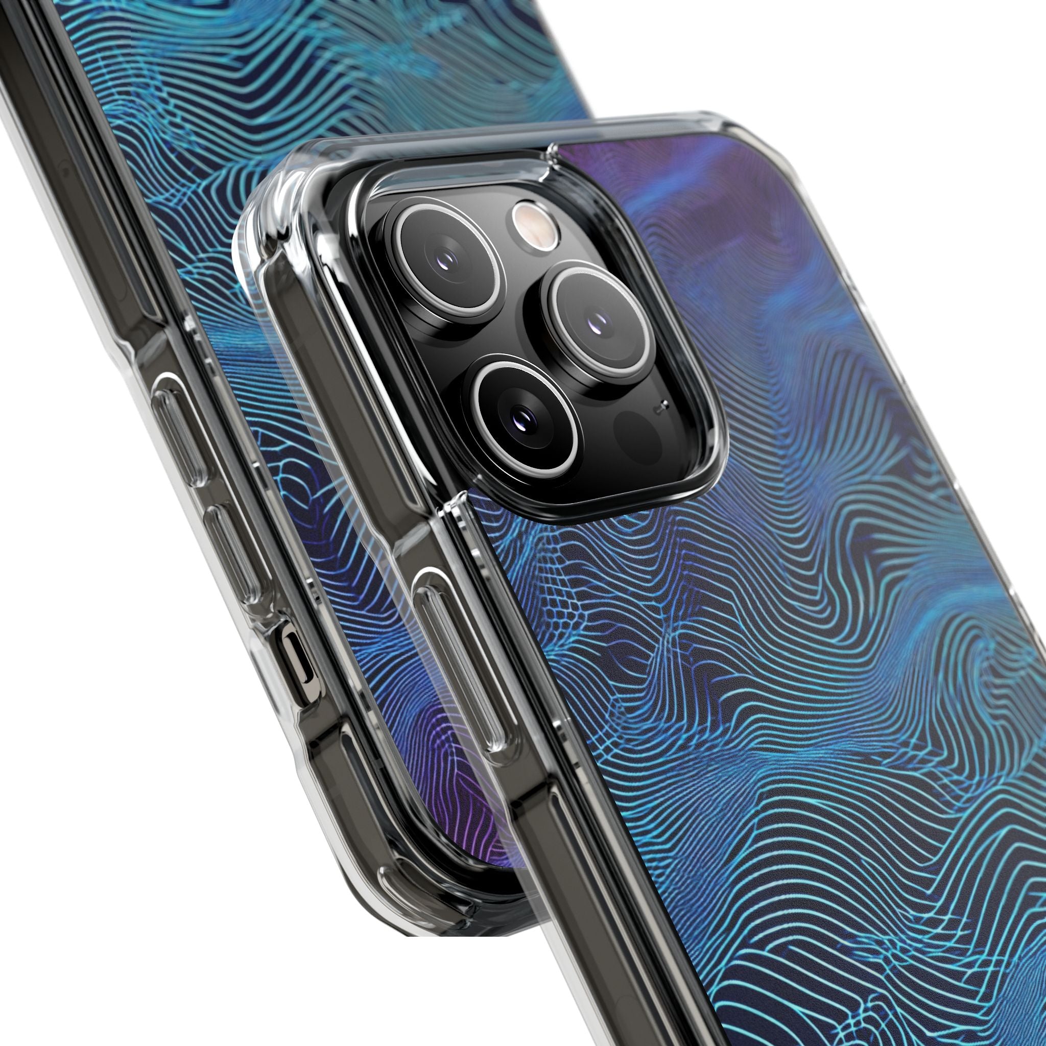 Neon Waves Flow iPhone 14 - Impact Clear+