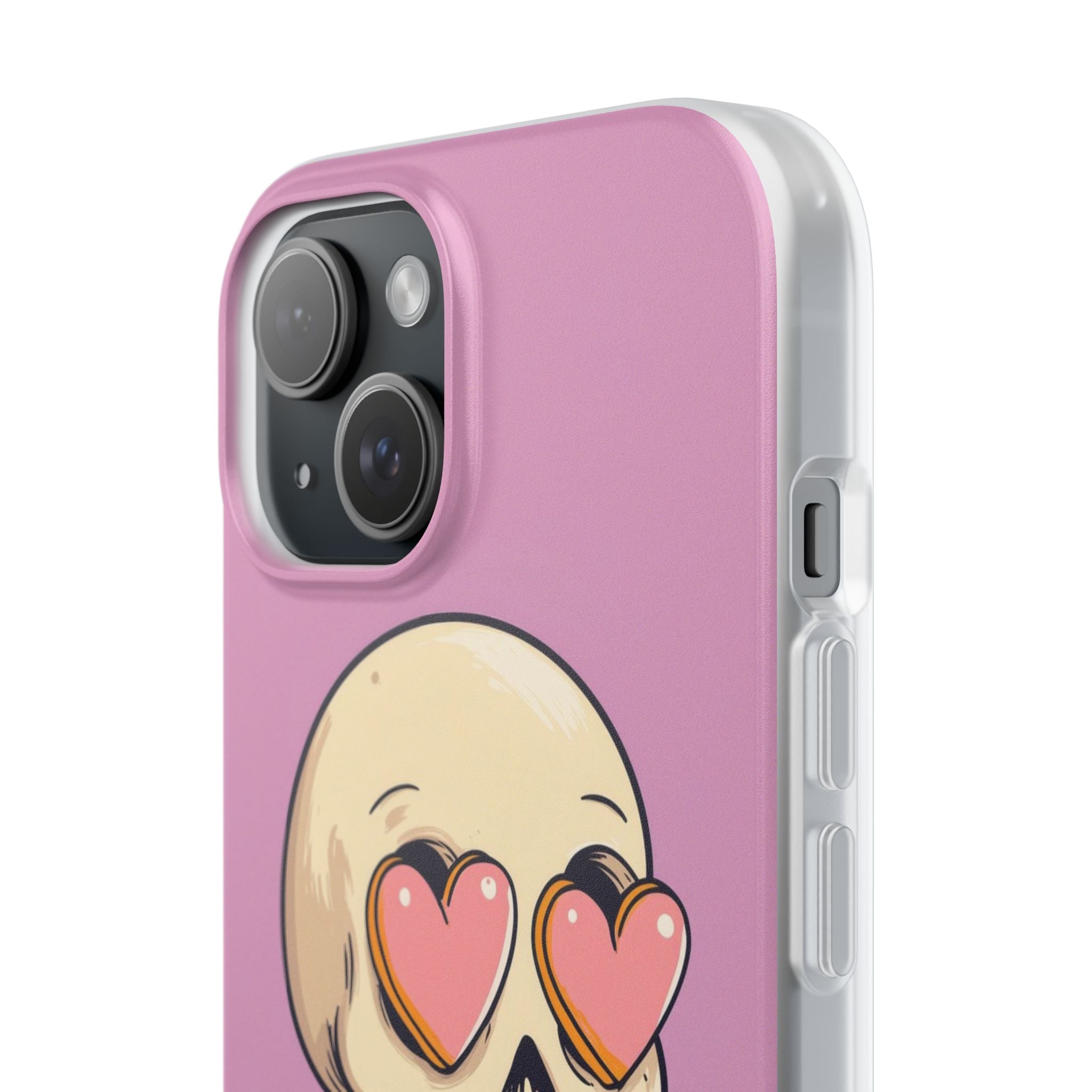 Heart Eyed Skull iPhone 15 Case - Soft