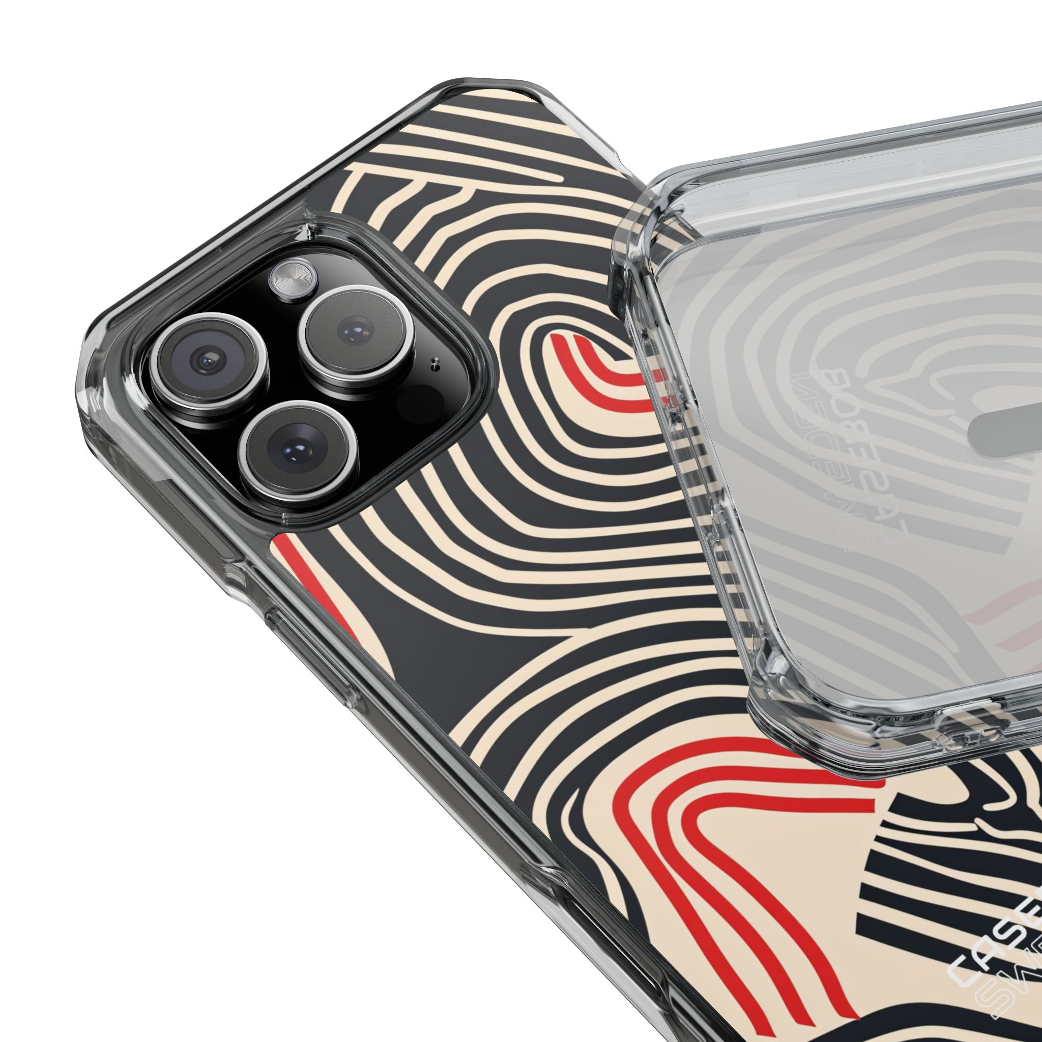 Wavy Red Flow iPhone 16 - Impact Clear+