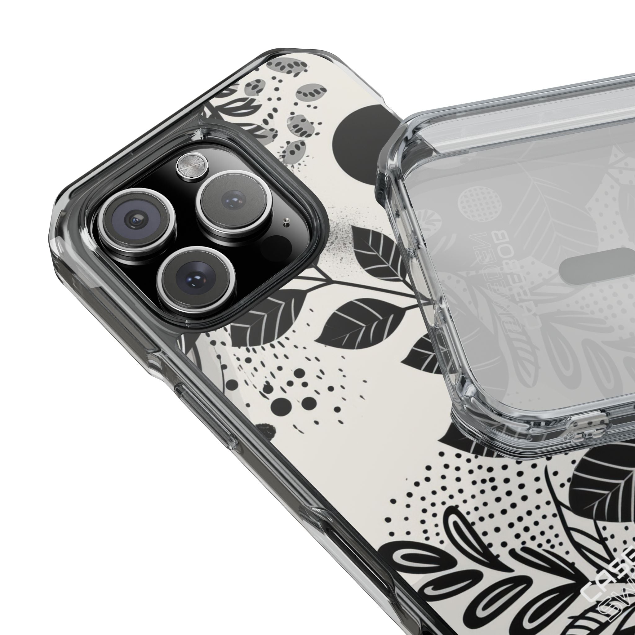 Monochrome Leaf Rhythm iPhone 16 - Impact Clear+