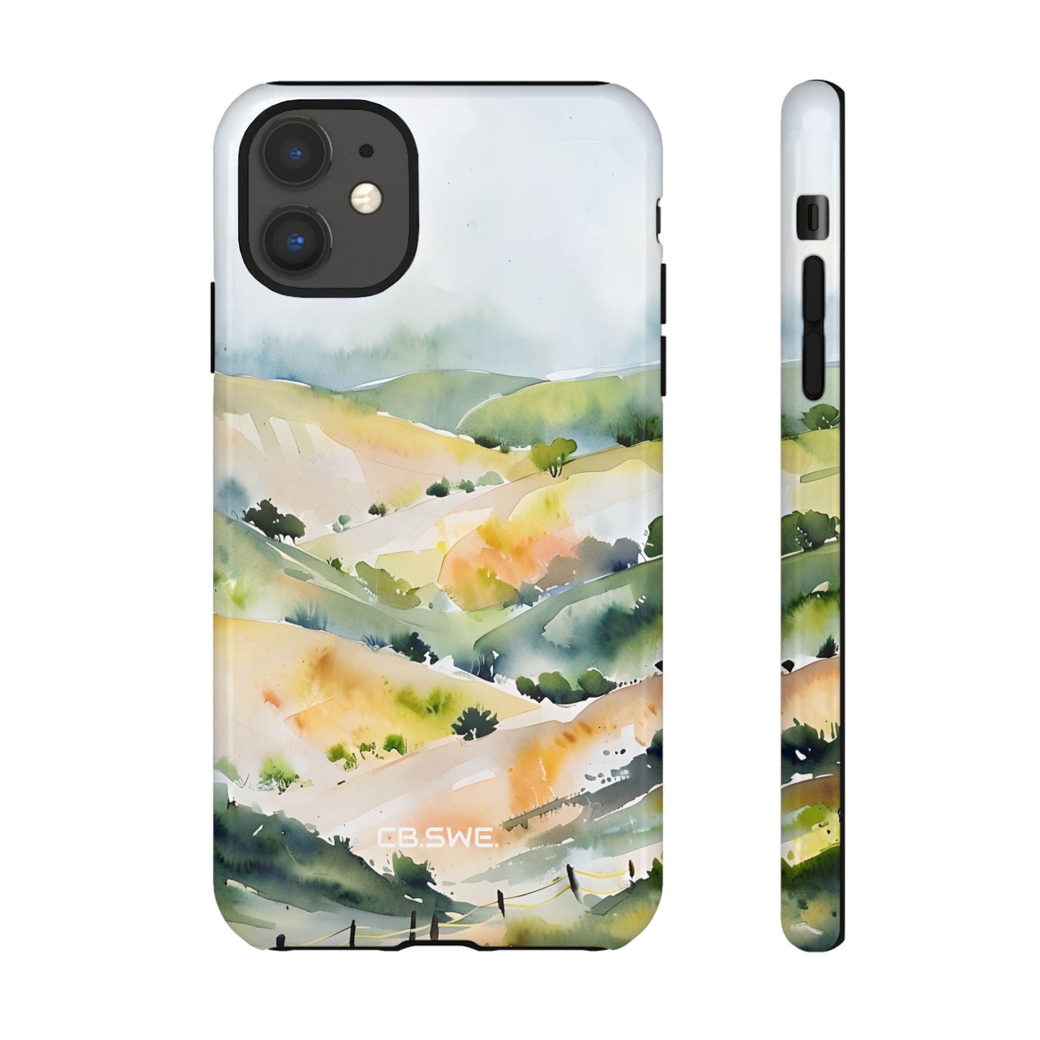 Tranquil Watercolor Landscape Painting iPhone 11 - Tough