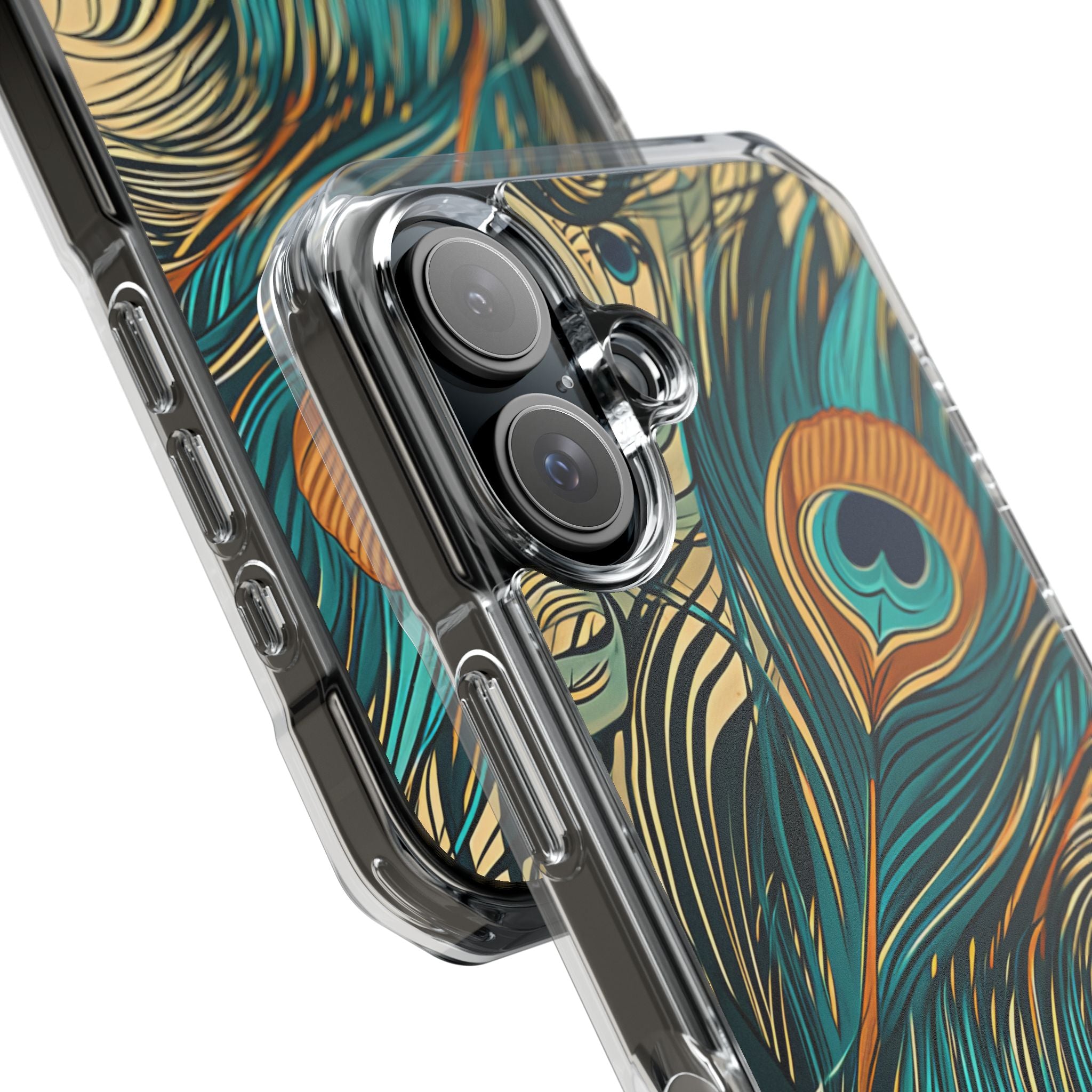 Peacock Feather Whirl iPhone 16 - Impact Clear+
